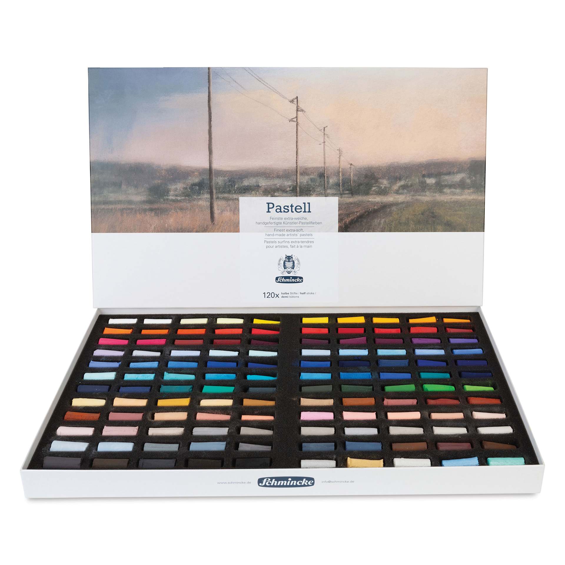 Schmincke Soft Pastels - Set of 120, Assorted Colors, Half Stick, open