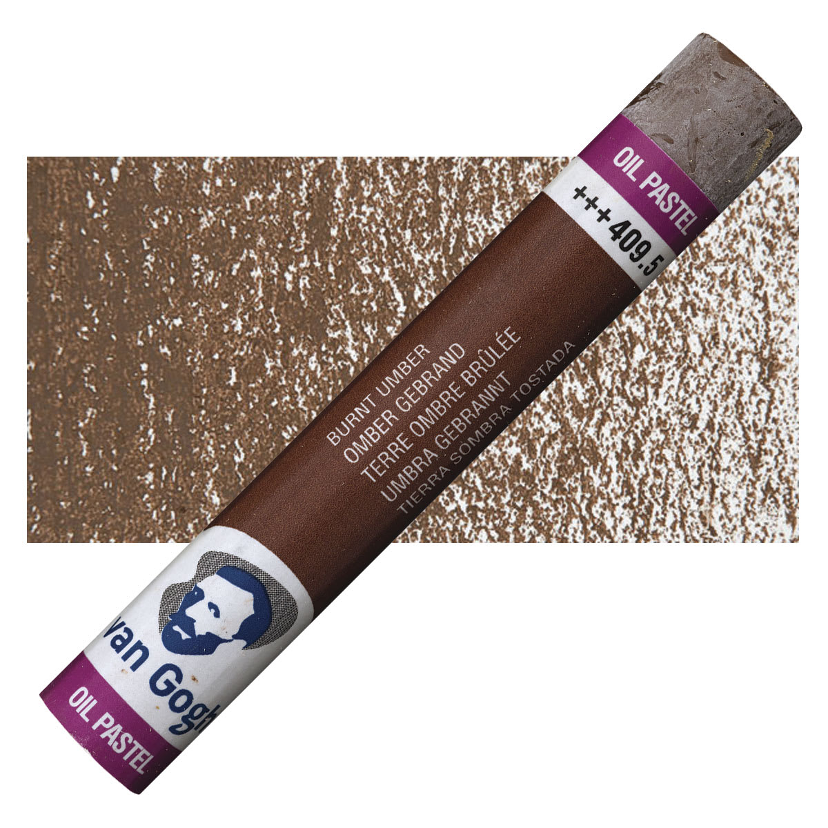 Van Gogh Oil Pastel - Burnt Umber 409.5 oil pastel and swatch
