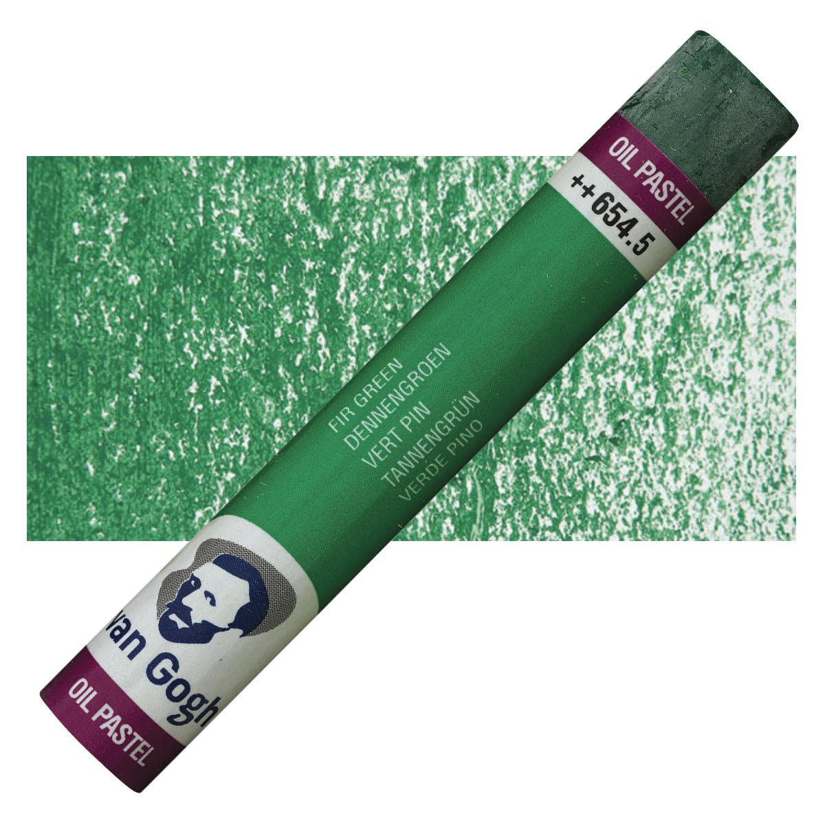 Van Gogh Oil Pastel - Fir Green 654.5 oil pastel and swatch