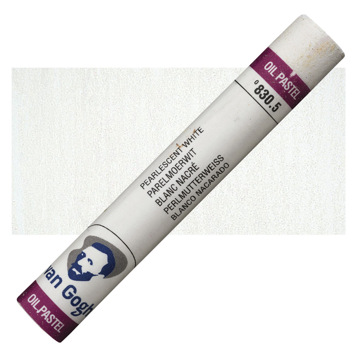 Van Gogh Oil Pastel - Pearlescent White 830.5 oil pastel and swatch