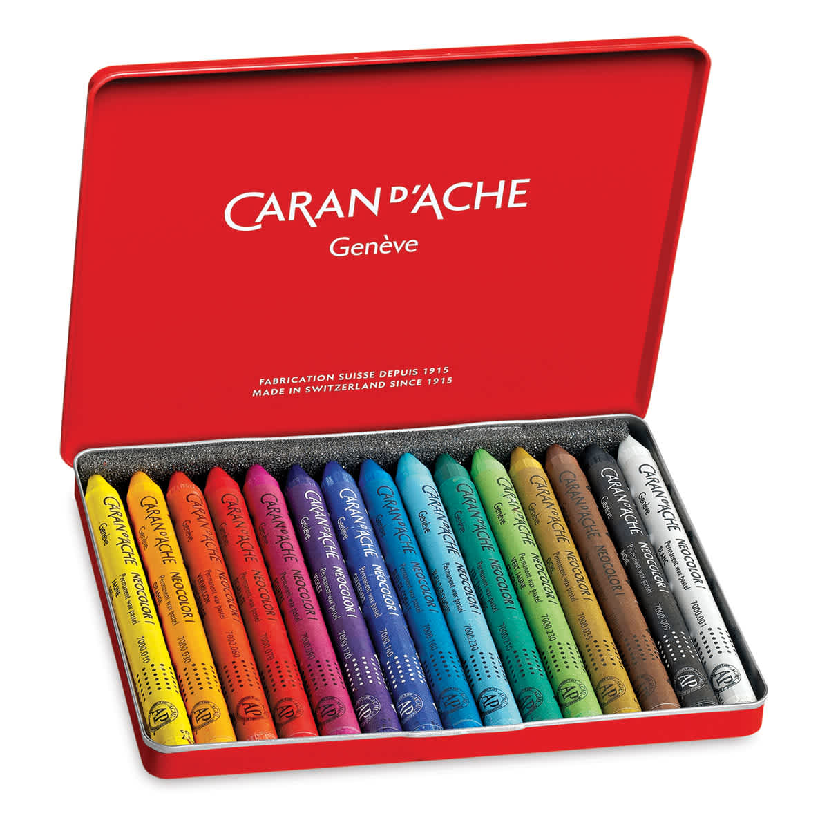 Caran d'Ache Neocolor I Wax Pastels - Open package of Set of 15 Pastels