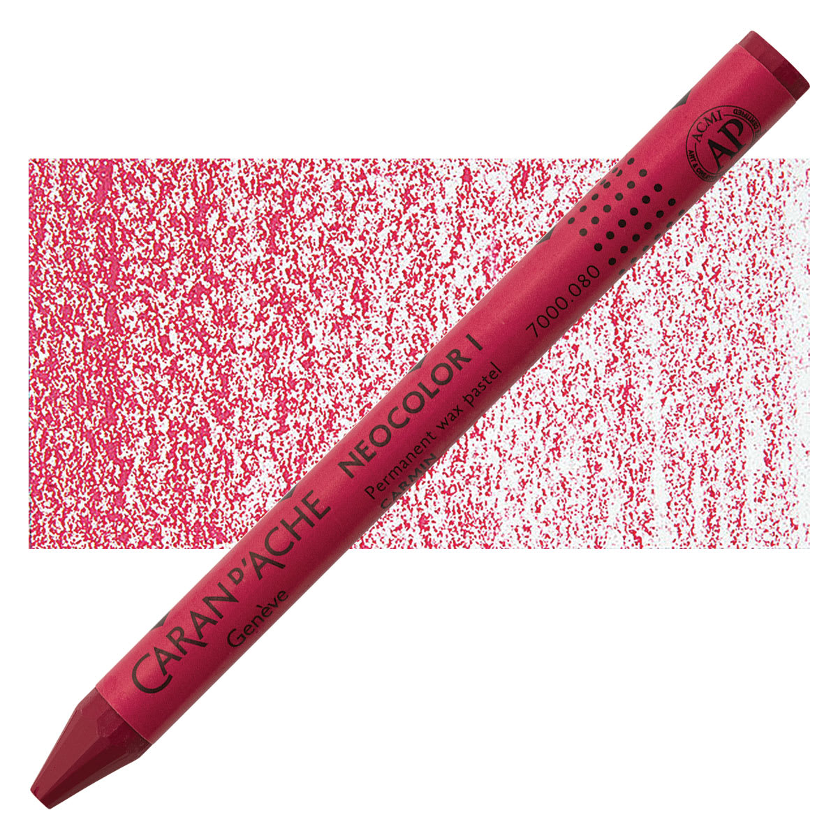 Caran d'Ache Neocolor I Wax Crayon - Carmine pastel and swatch