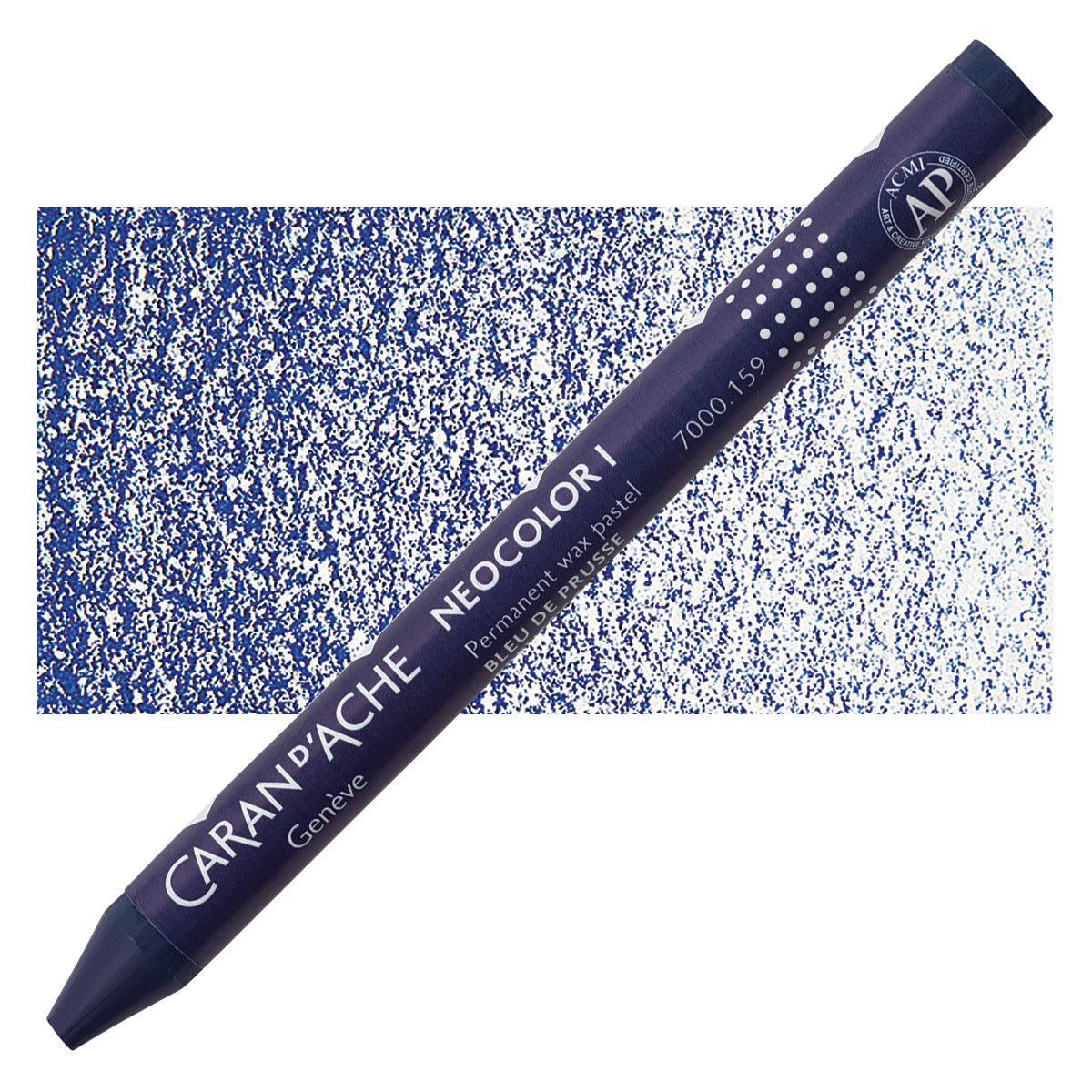 Caran d'Ache Neocolor I Wax Pastel - Prussian Blue pastel and swatch