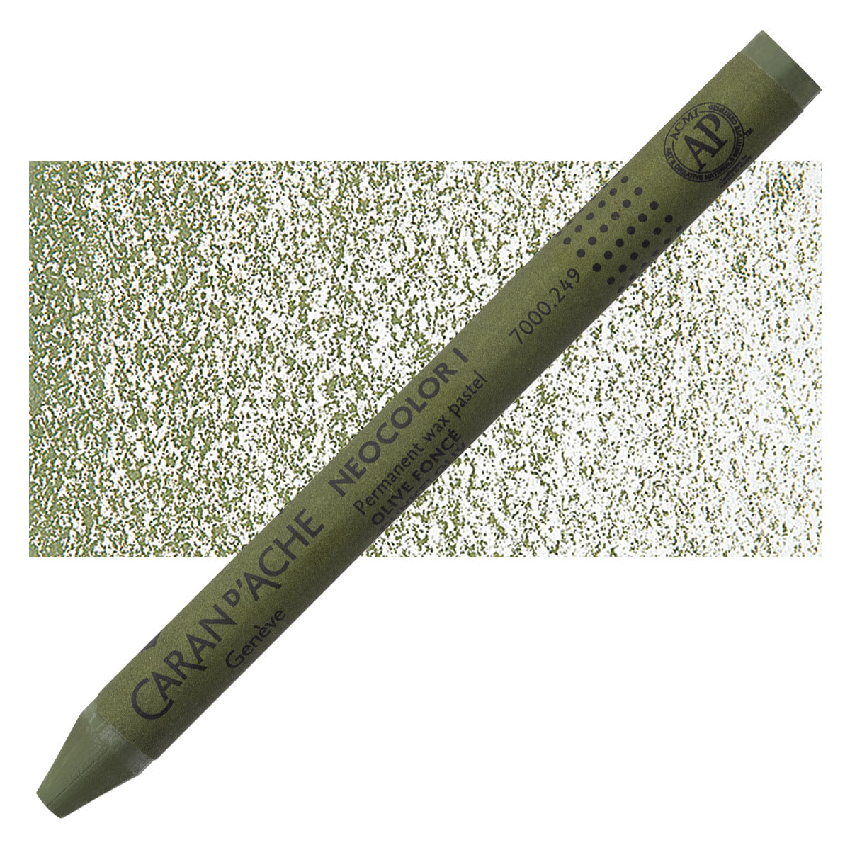 Caran d'Ache Neocolor I Wax Pastel - Olive pastel and swatch