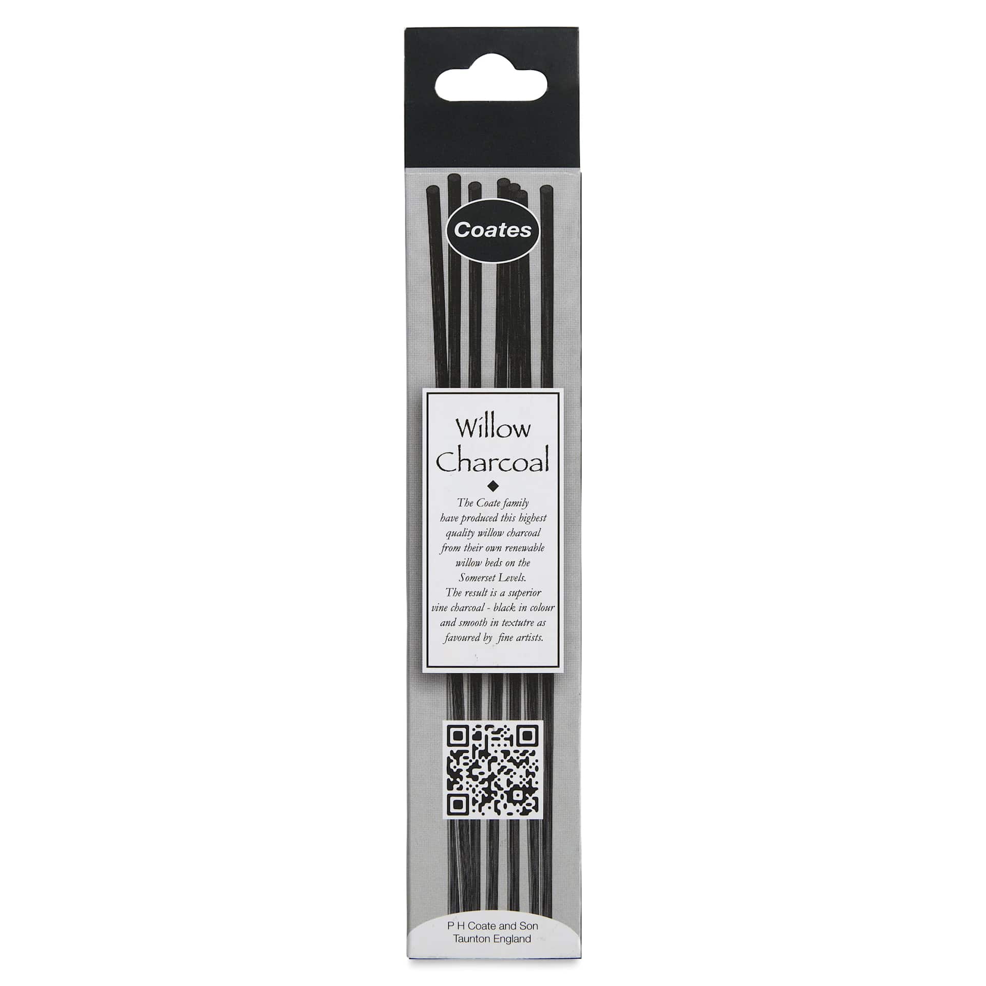 Coates Premium Artist's Willow Charcoal - Thin, Box of 25, back