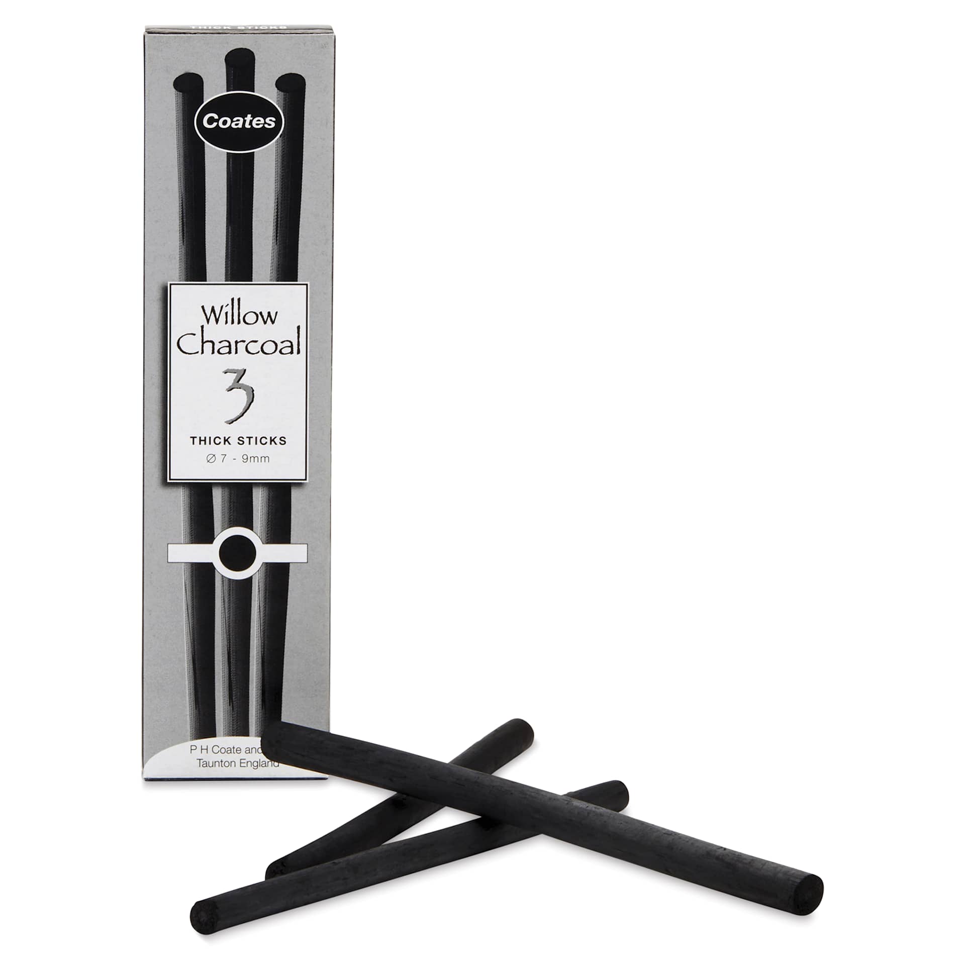 Coates Premium Artist's Willow Charcoal - Thick, Box of 3