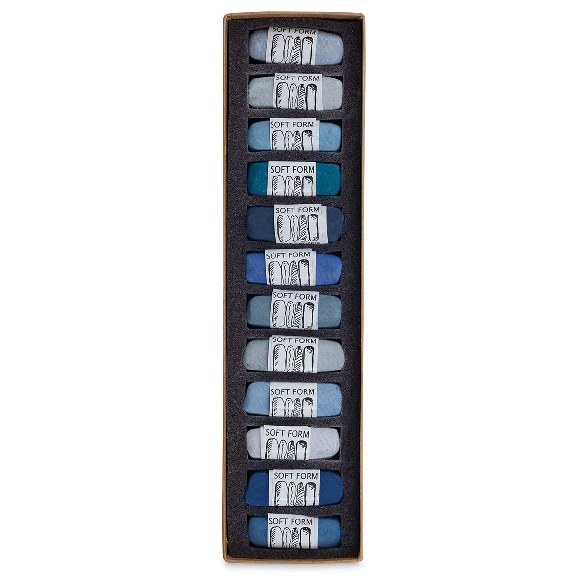 Smokey Blues, Set of 12 Pastels in Tray