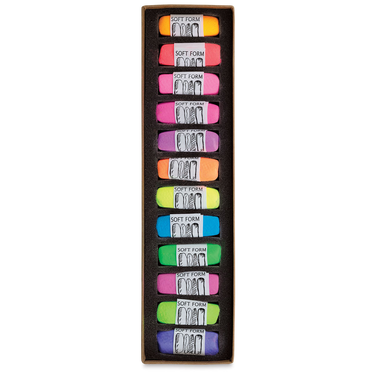 Fluorescent, Set of 12  Pastels in Tray