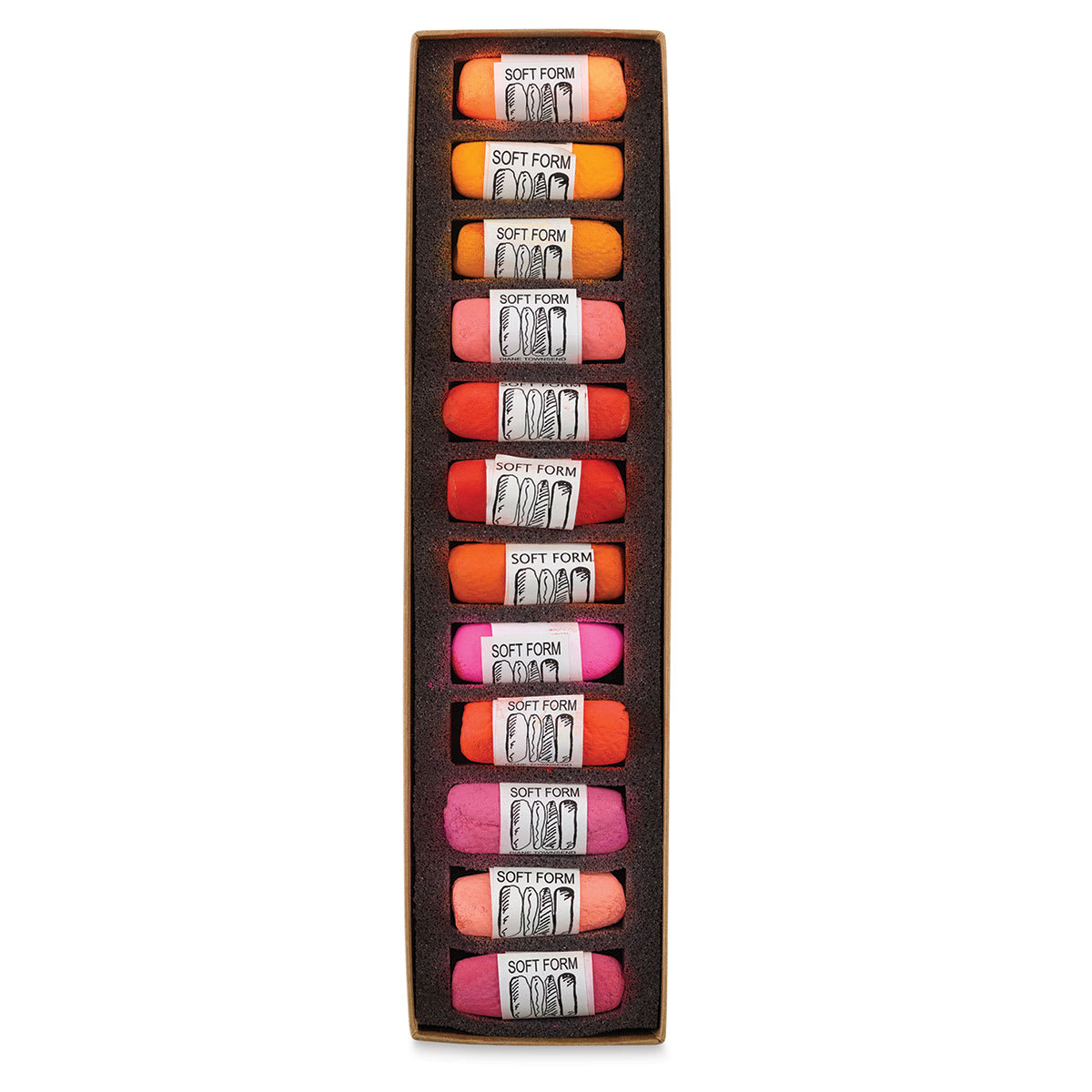 Hot Colors, Set of 12  Pastels in Tray