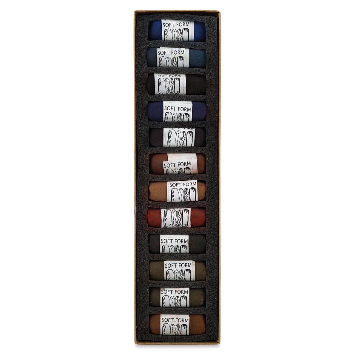 Dark, Set of 12 Pastels in Tray