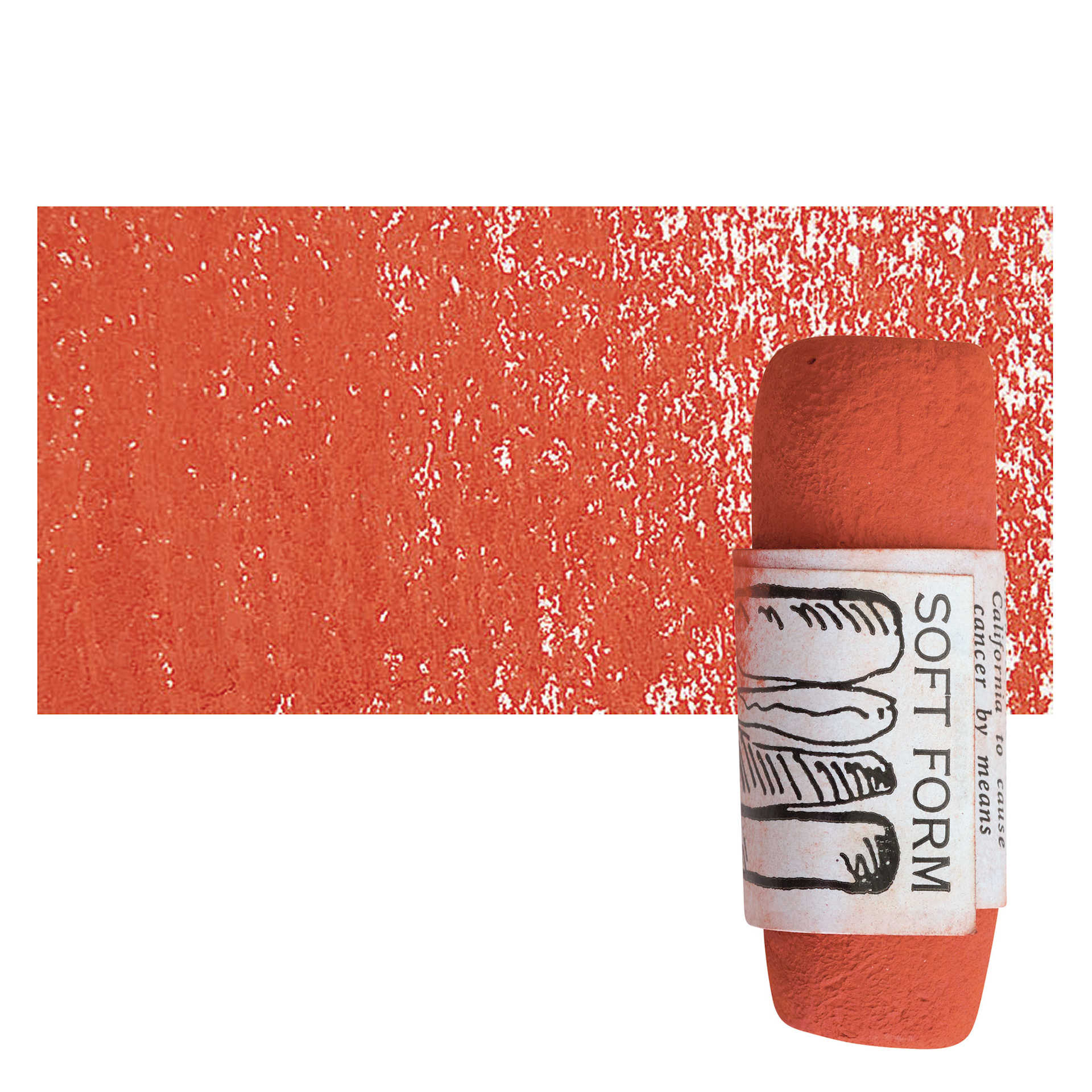 Townsend Artists' Soft Form Pastel - Cadmium Red Light 014D pastel and swatch