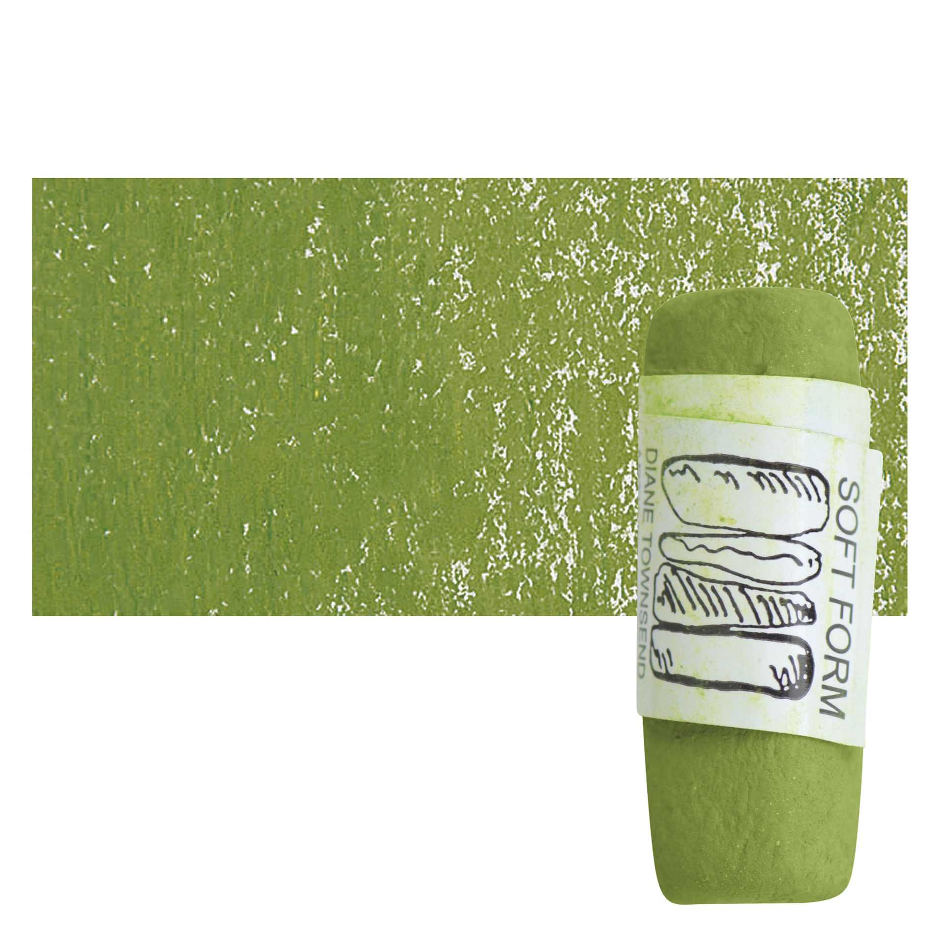 Townsend Artists' Soft Form Pastel - Permanent Green Light (Dark) pastel and swatch