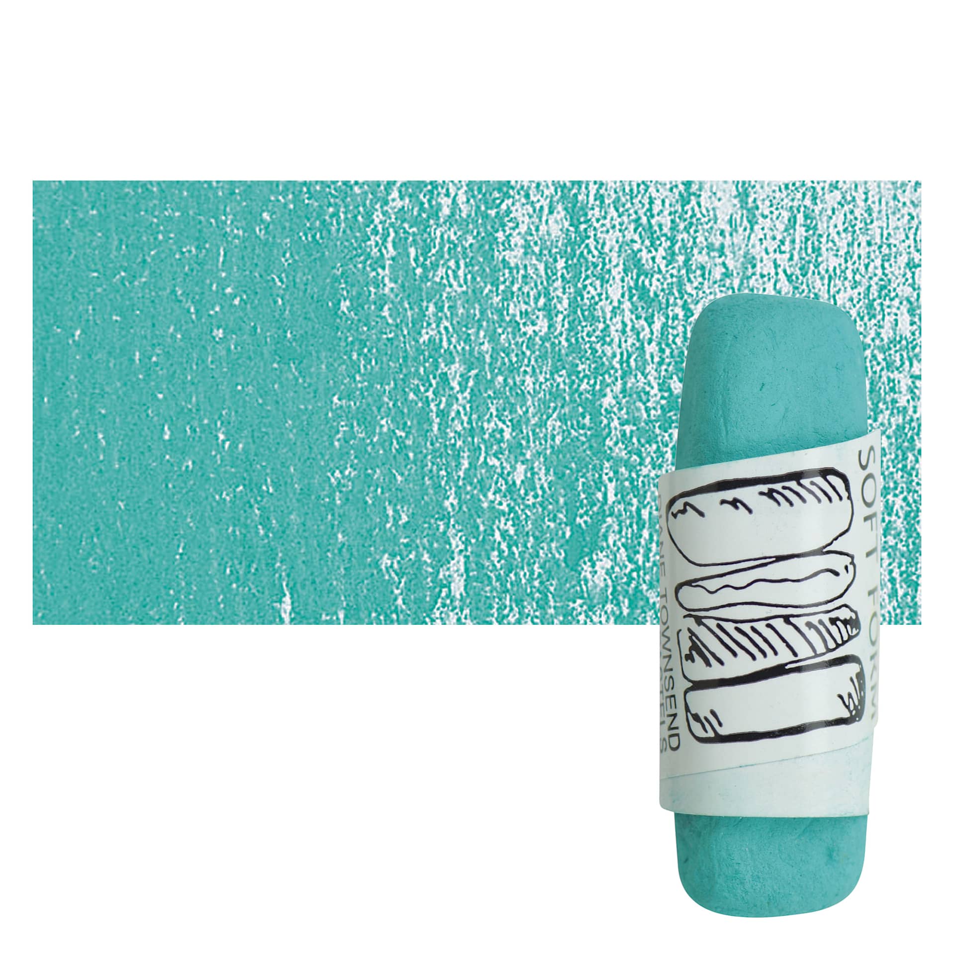Townsend Artists' Soft Form Pastel - Viridian (Light) pastel and swatch