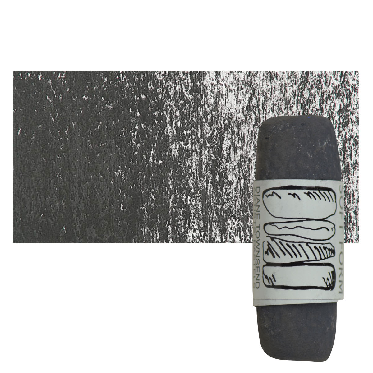 Townsend Artists' Soft Form Pastel - Dark Gray (Light) pastel and swatch