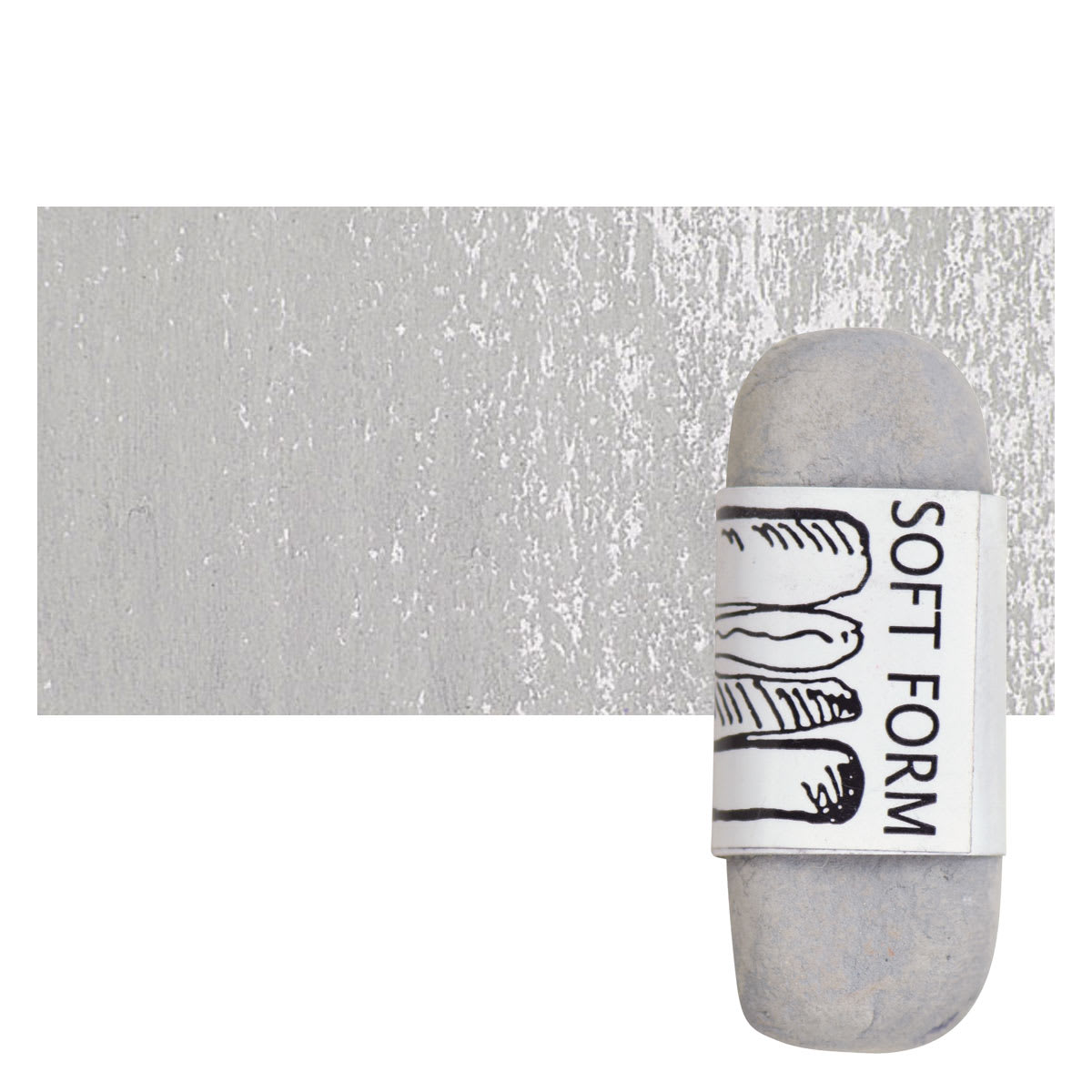 Townsend Artists' Soft Form Pastel - Medium Gray (Light) pastel and swatch