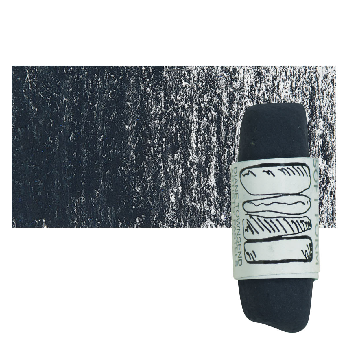 Townsend Artists' Soft Form Pastel - Midnight Blue 053 pastel and swatch