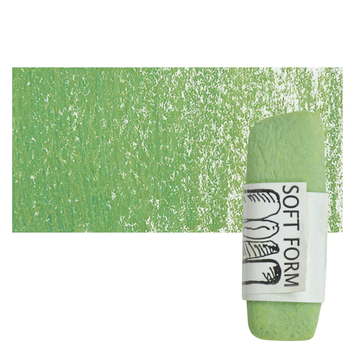 Townsend Artists' Soft Form Pastel - Permanent Green Deep (Light) pastel and swatch