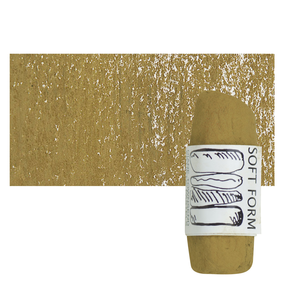 Townsend Artists' Soft Form Pastel - Raw Sienna Dark 007D pastel and swatch