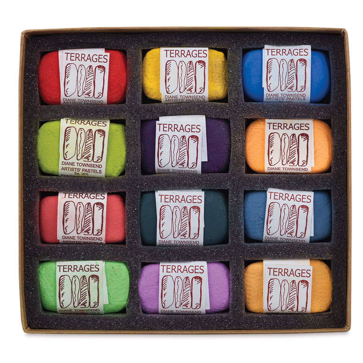 Townsend Terrages Pastel Set of 12 Compliments Please colors shown in cushioned open box