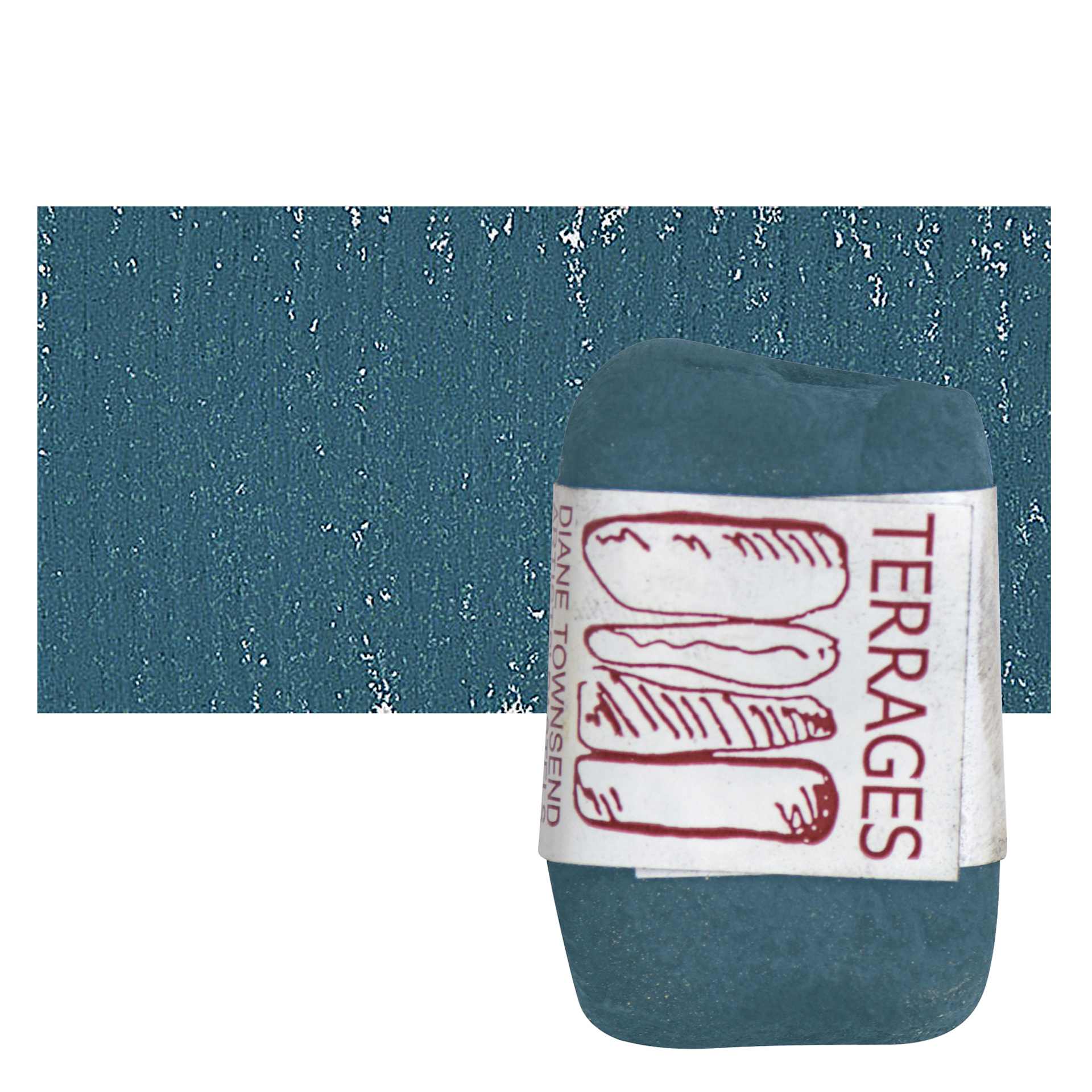 Townsend Terrages Pastel - Dark Green Blue pastel and swatch