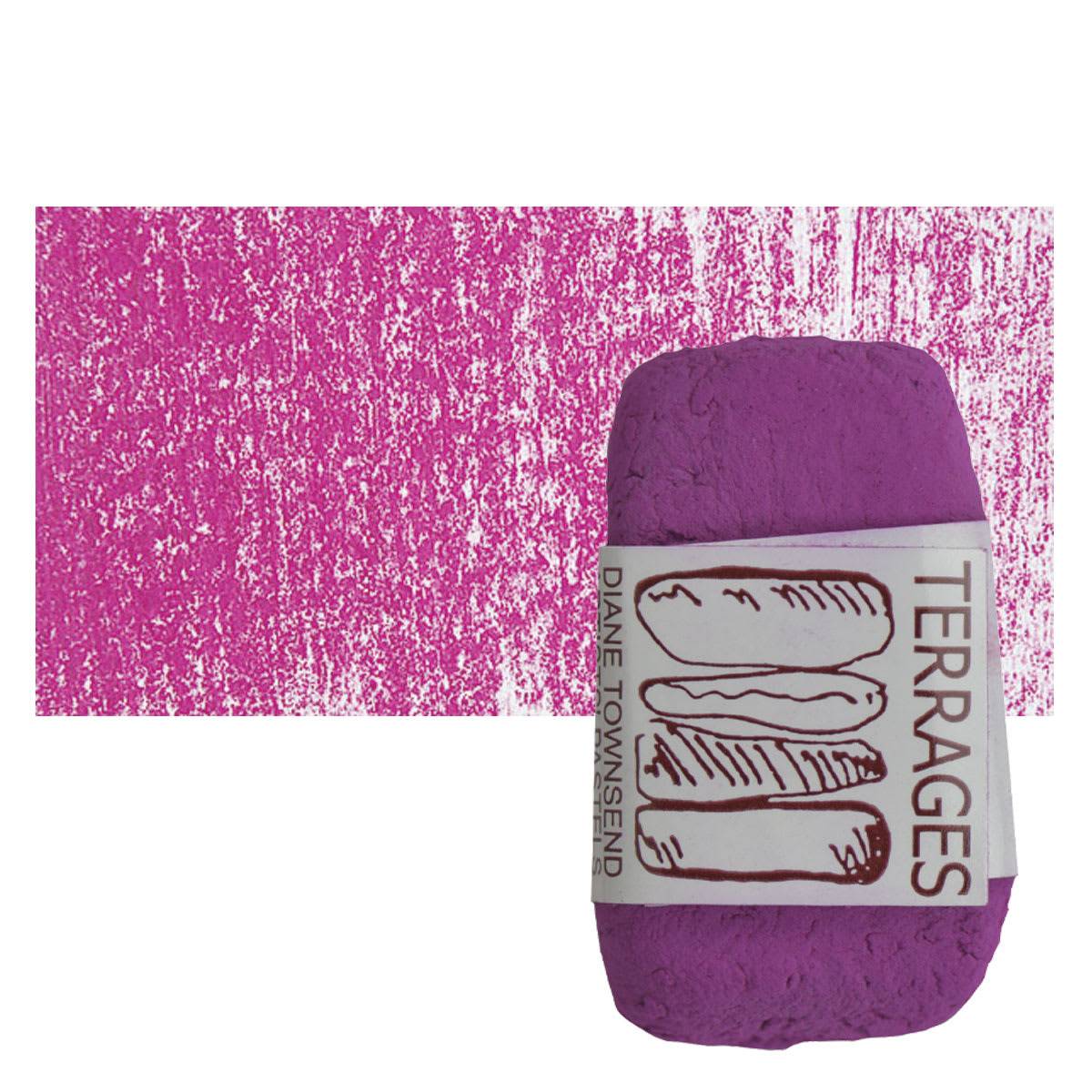 Townsend Terrages Pastel - Quinacridone Magenta 182 pastel and swatch