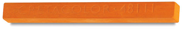Cretacolor Pastel Carré Hard Pastels - Closeup of Single Orange Pastel, shown horizontally