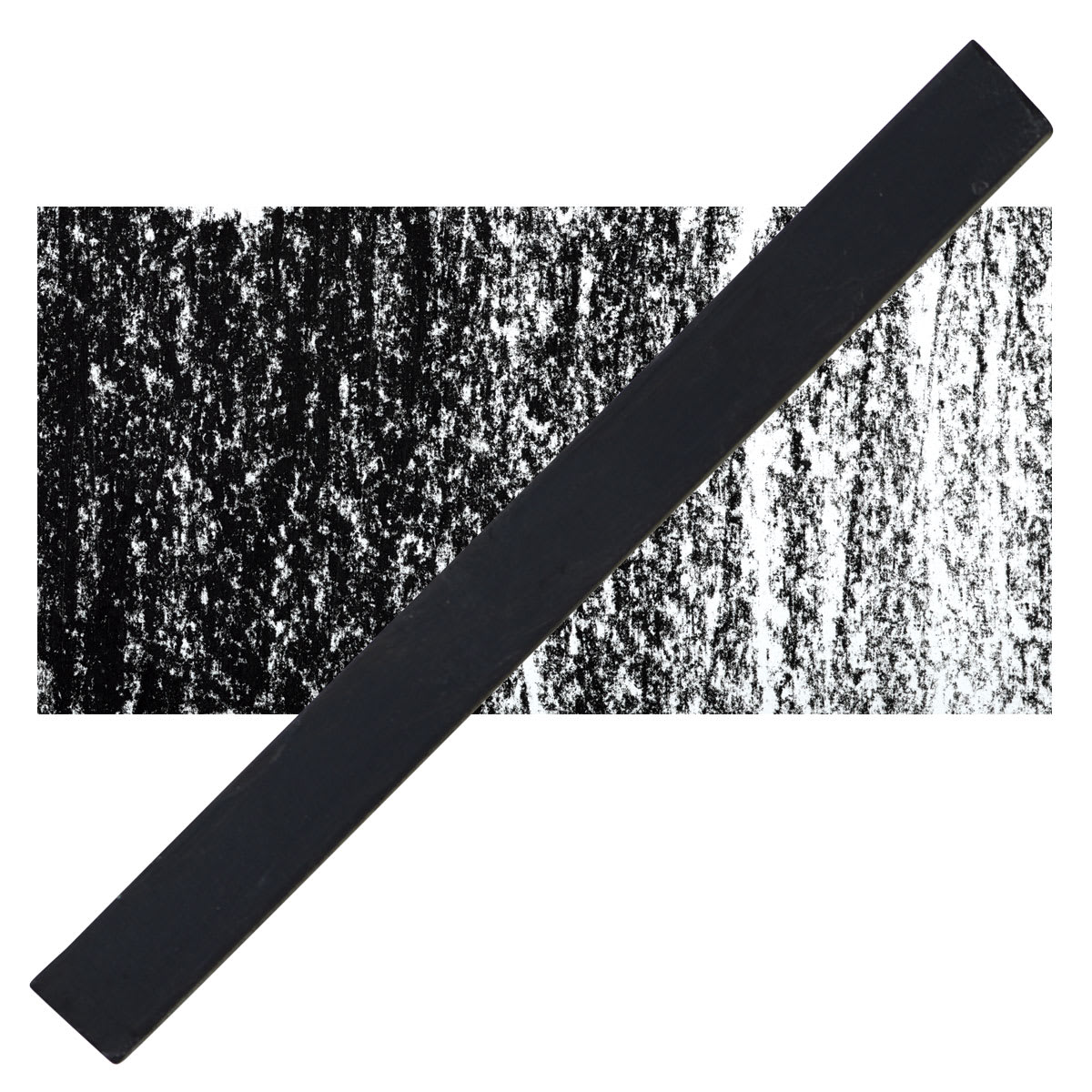 Cretacolor Pastel Carre Hard Pastel - Ivory Black pastel and swatch