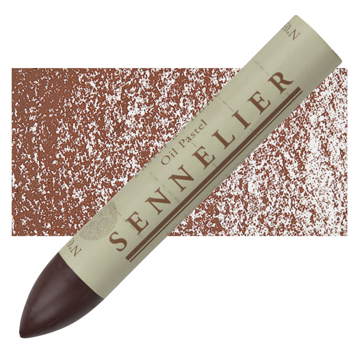 Sennelier Oil Pastel Grand - Burnt Sienna oil pastel and swatch