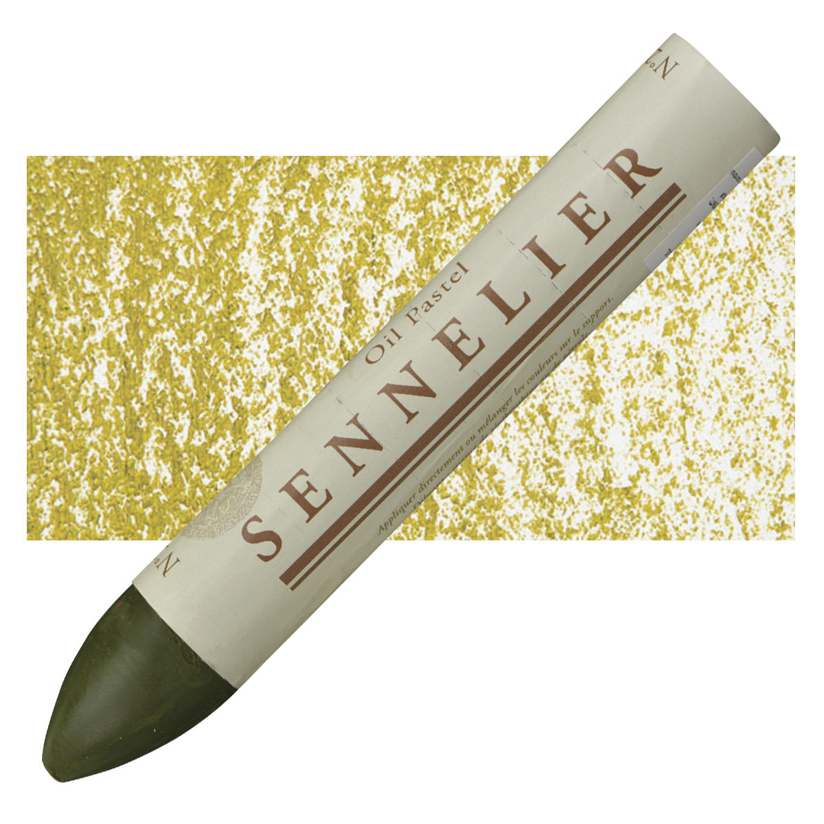 Sennelier Oil Pastel Grand - Cinnabar Yellow Brown oil pastel and swatch