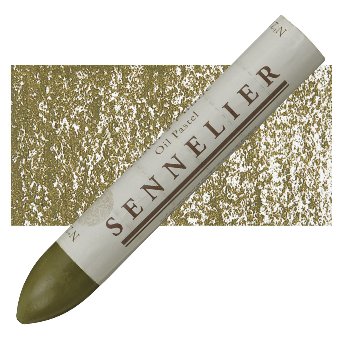 Sennelier Oil Pastel Grand - Olive Brown oil pastel and swatch