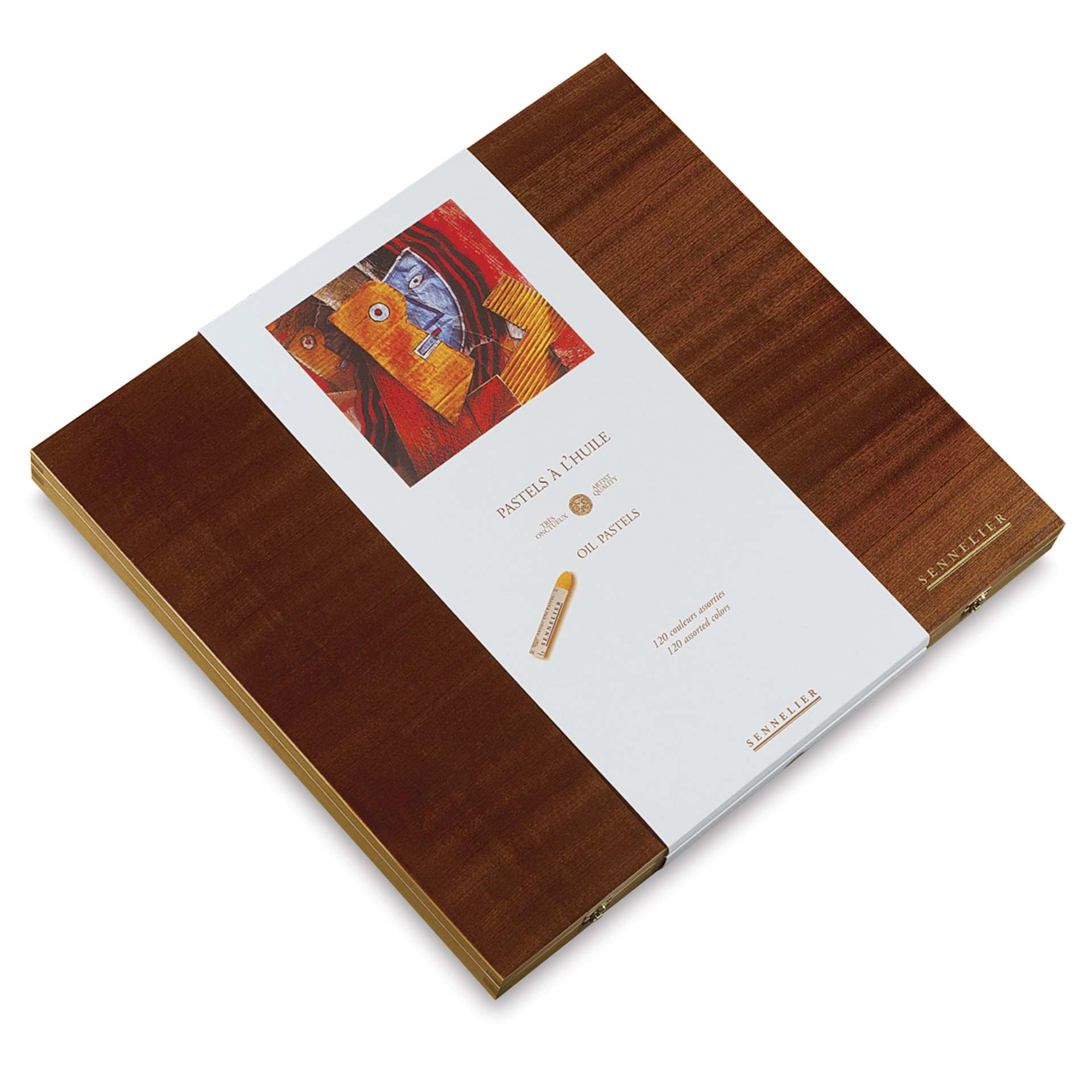 Sennelier Oil Pastel Set - Assorted Colors, Wood Box, Set of 125, closed packaging