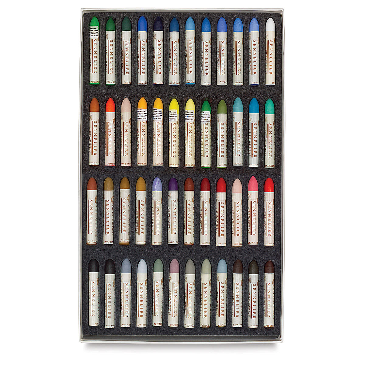 Sennelier Oil Pastel Set - Universal Colors, Set of 48 (open to show contents)