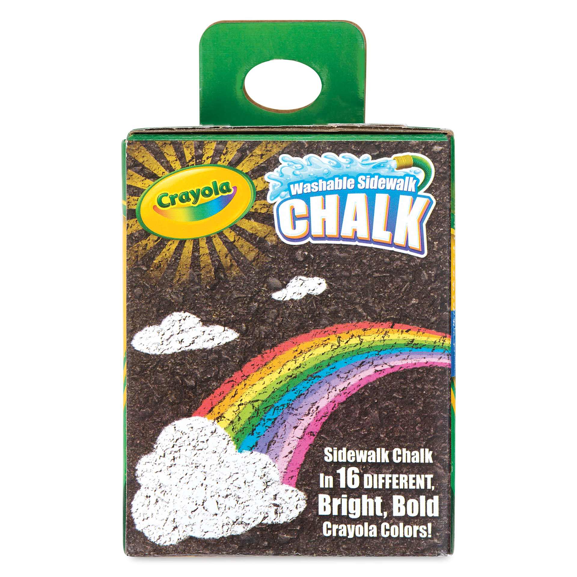 Crayola Washable Sidewalk Chalk - Assorted Colors, Set of 16 back of packaging