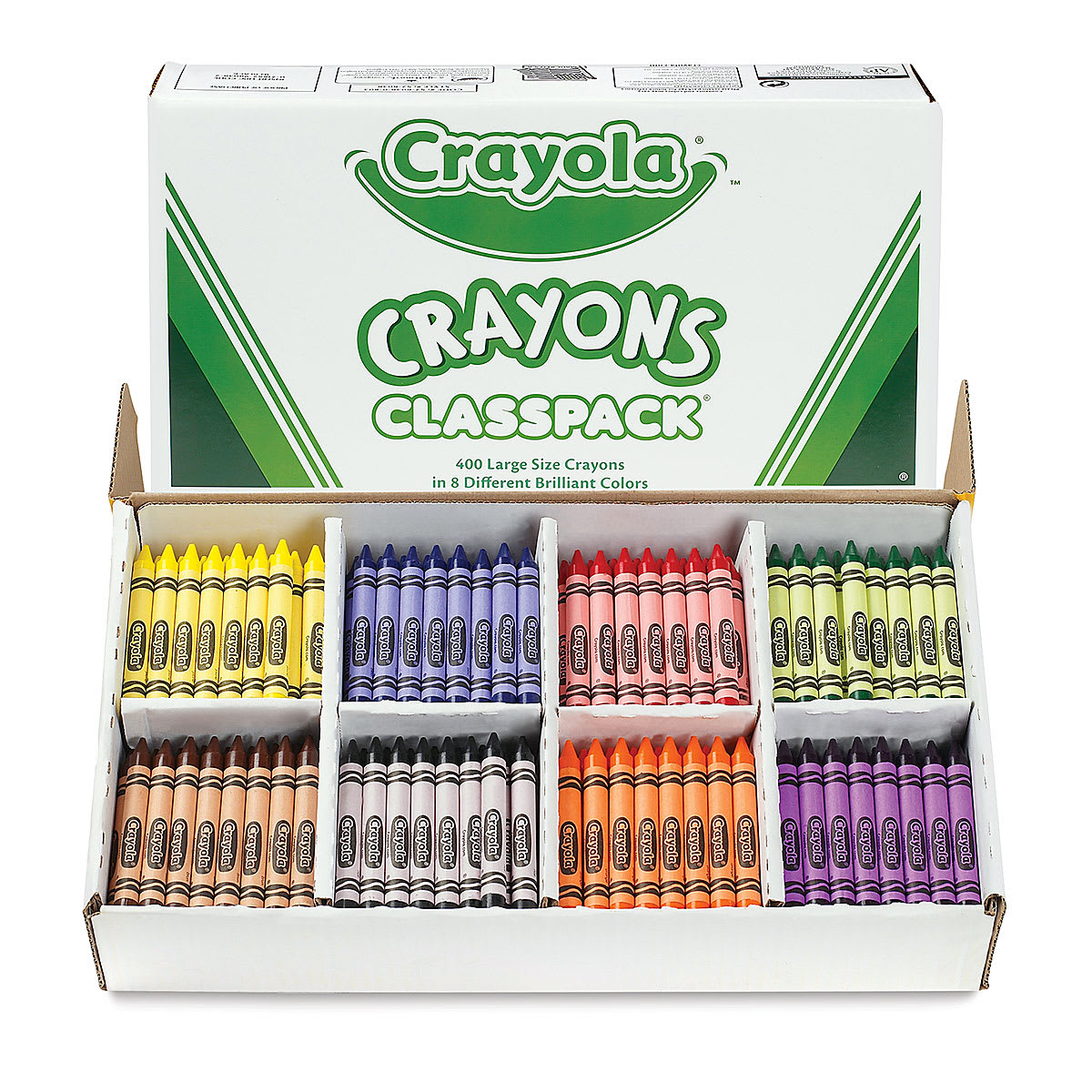 Crayola Large Crayons - Classpack of 400, showing 8 Colors of crayons
