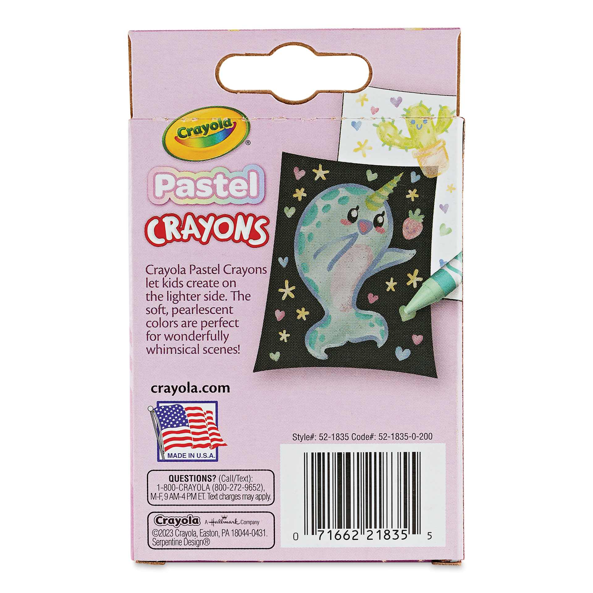 Crayola Regular Crayon Set - Set of 24, Pastel, back of set