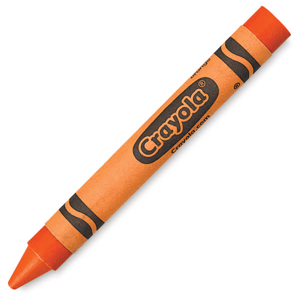 Crayola Large Crayon - Assorted Colors, Set of 16, single Orange Large Crayon shown at angle