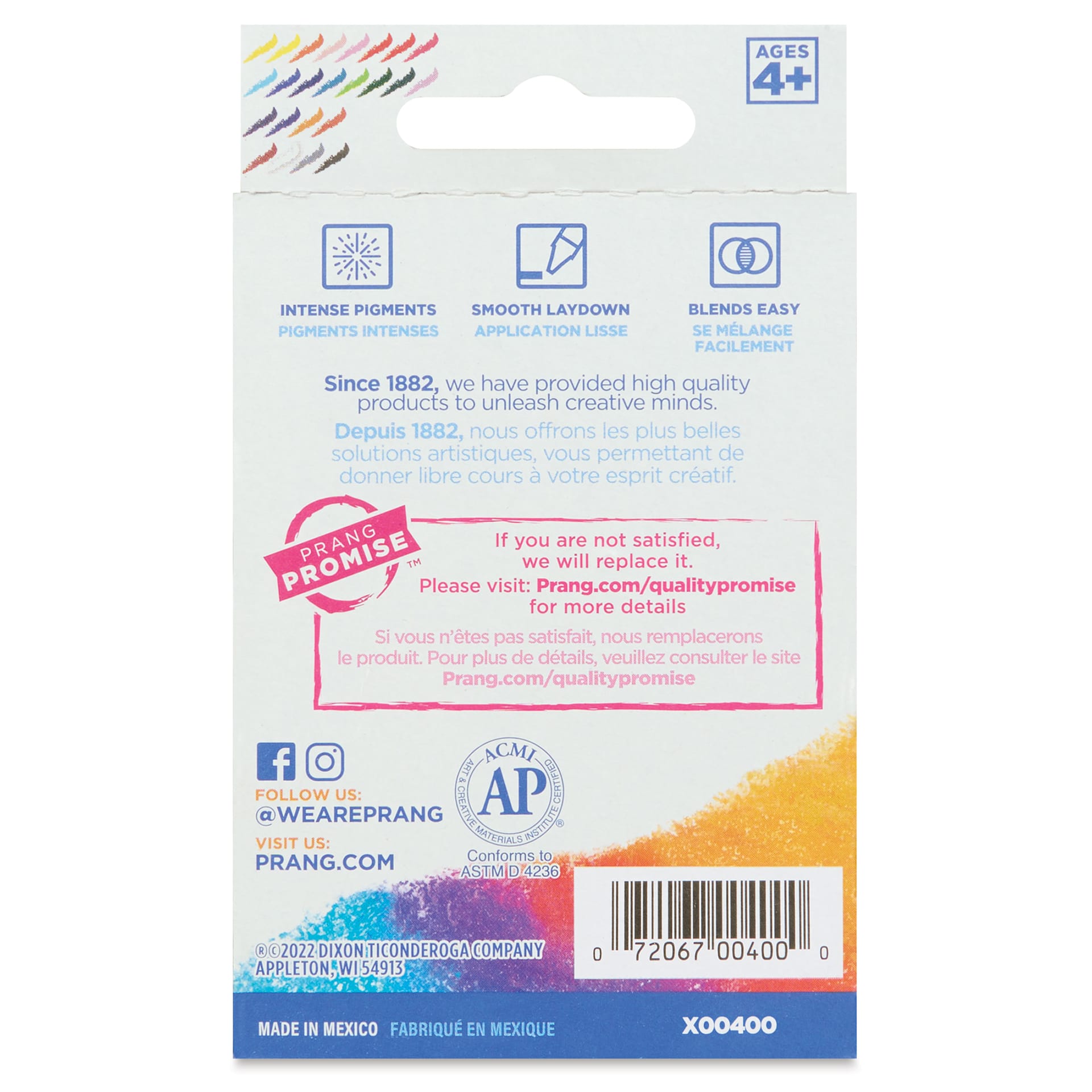Prang Crayons - Set of 24, back of the packaging