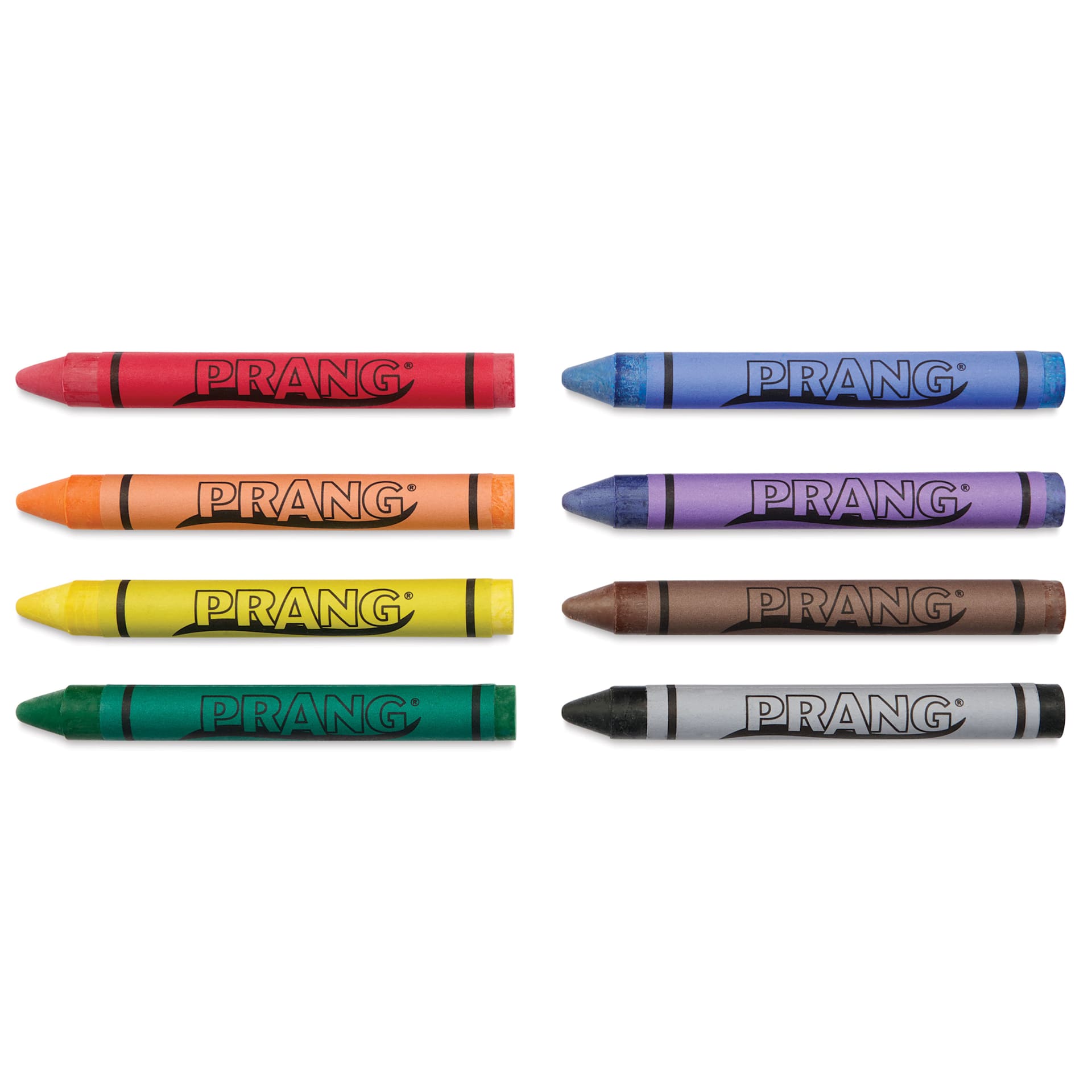 Prang Large Crayons - Assorted Colors, Set of 8, crayons laid out