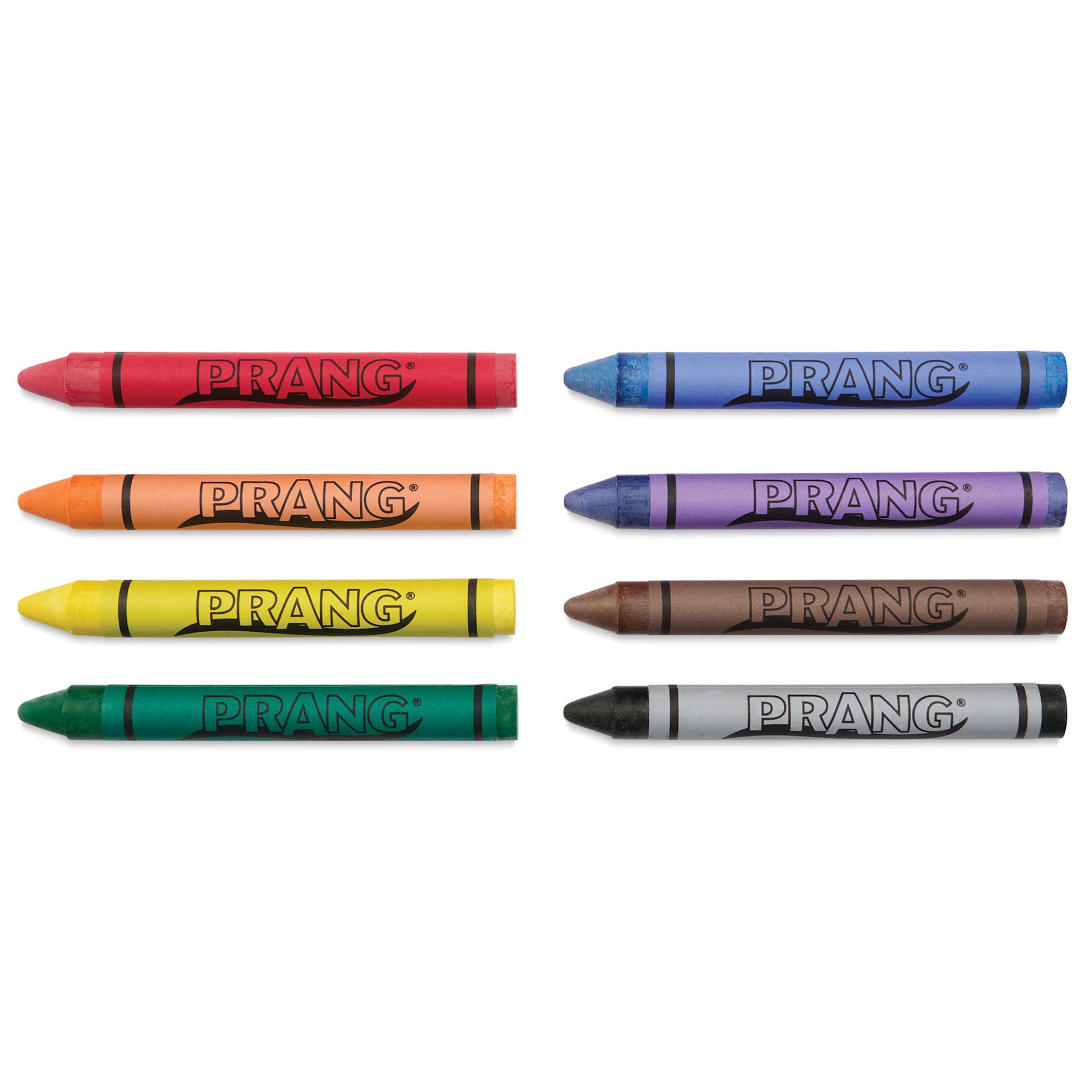 Prang Large Crayons - Master Pack, Pkg of 200, 8 crayons in various colors laid out