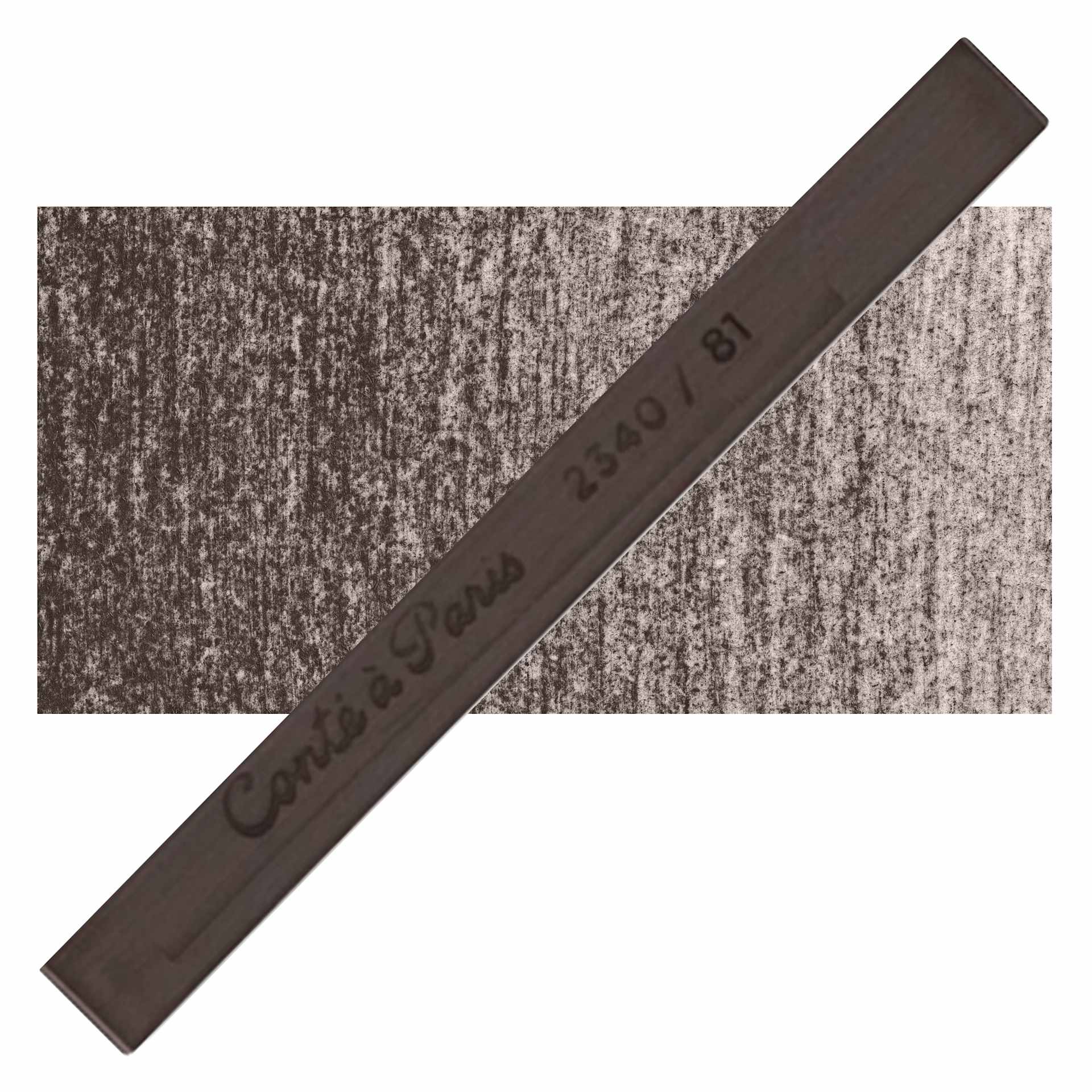 Conté à Paris Colour Pastel Carré - Brown Grey 81, Single Carré and swatch