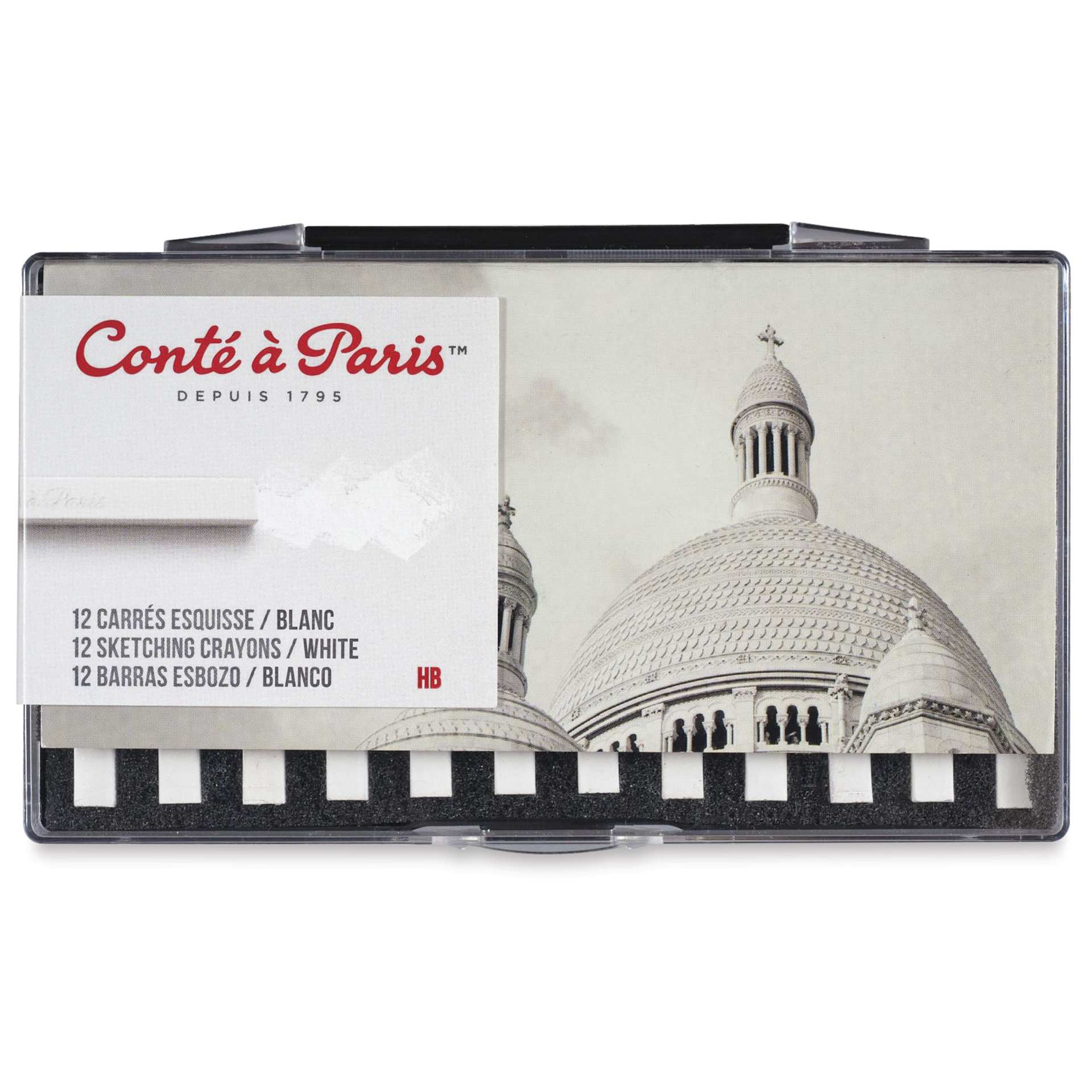 Conté à Paris Sketching Pastel Carrés - White, HB, Pkg of 12