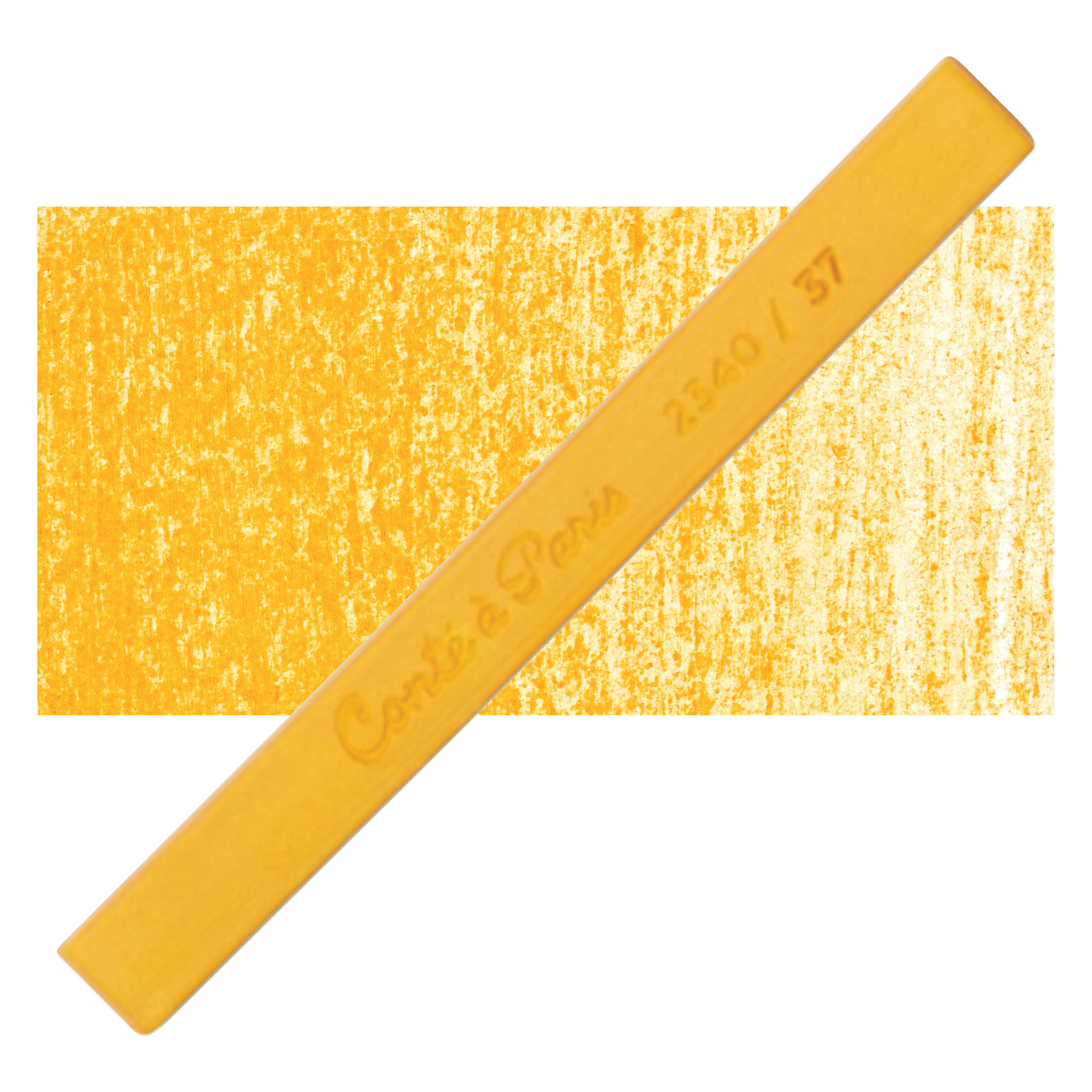 Conté à Paris Colour Pastel Carré - Indian Yellow 37, Single Carré and swatch