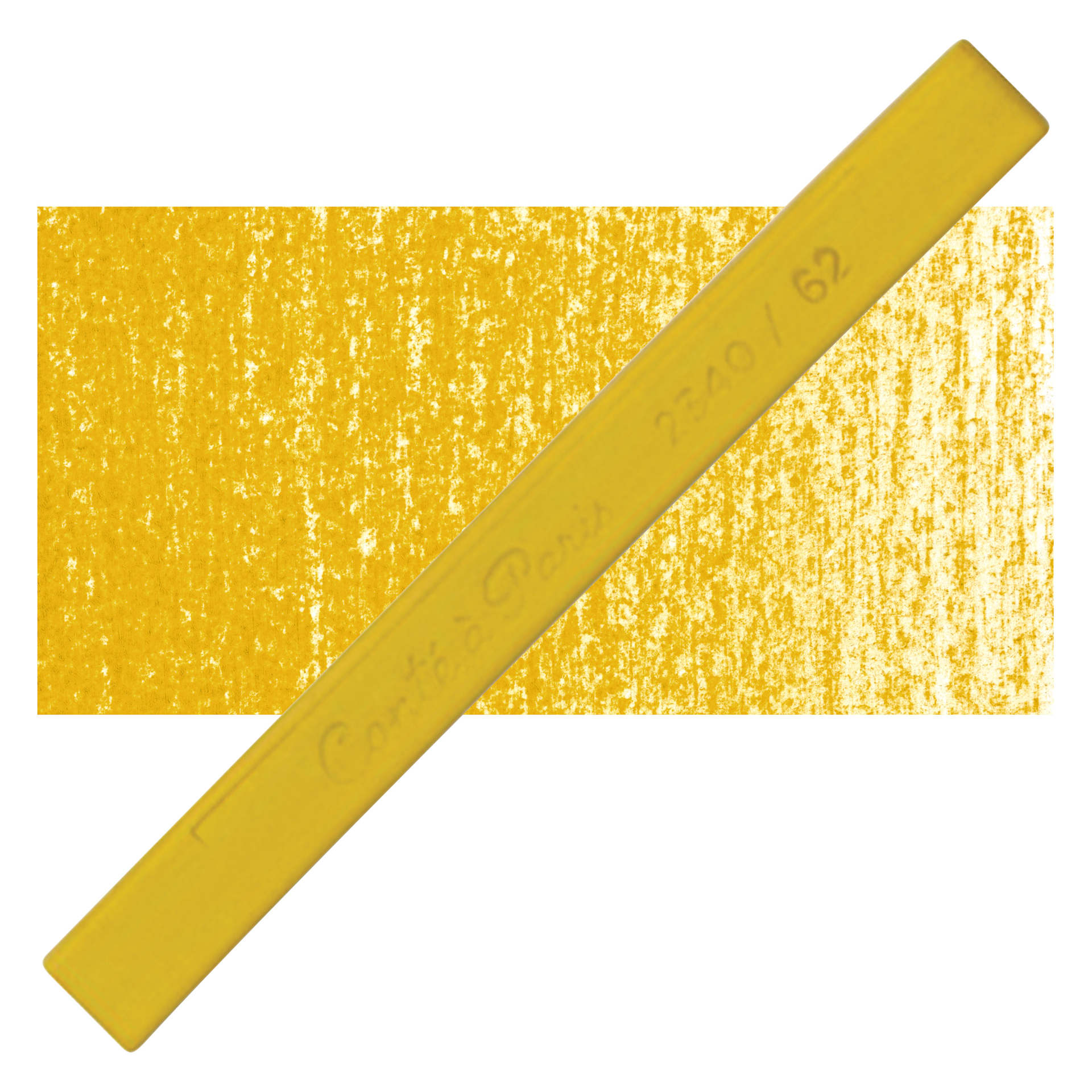 Conté à Paris Colour Pastel Carré - Deep Yellow 62, Single Carré and swatch