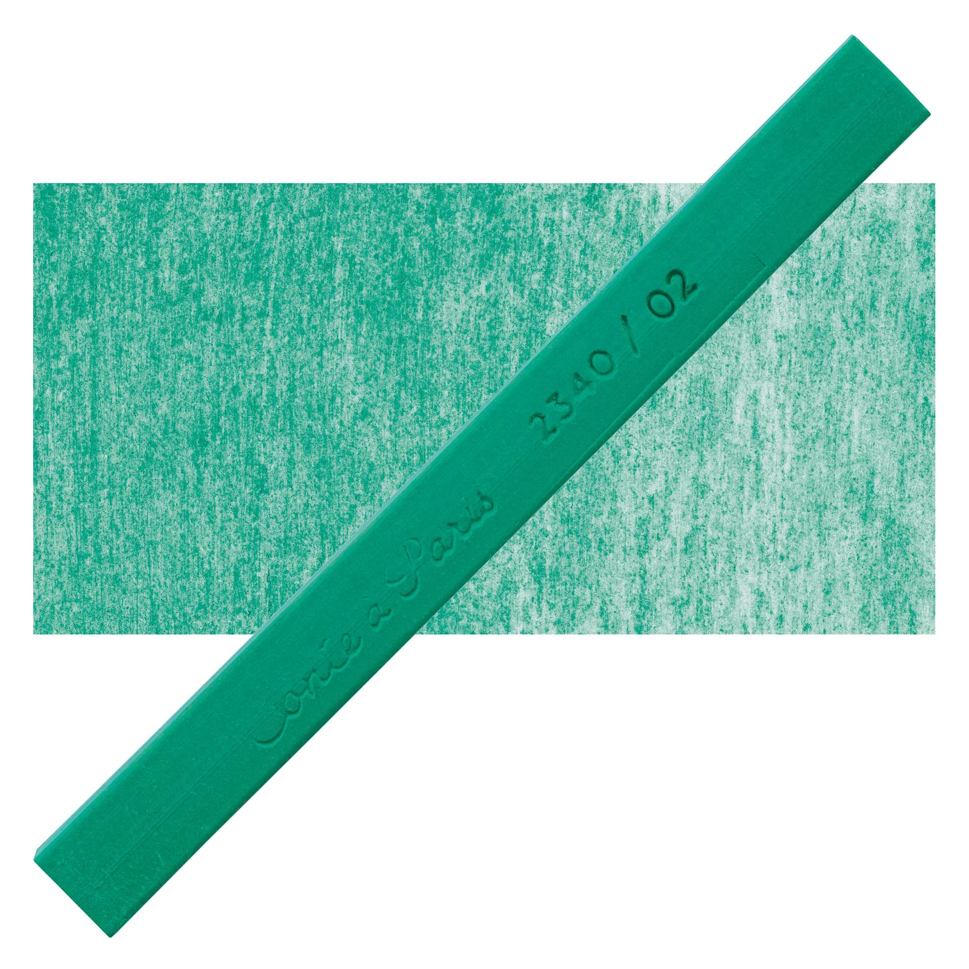 Conté à Paris Colour Pastel Carré - Deep Green 02, Single Carré and swatch