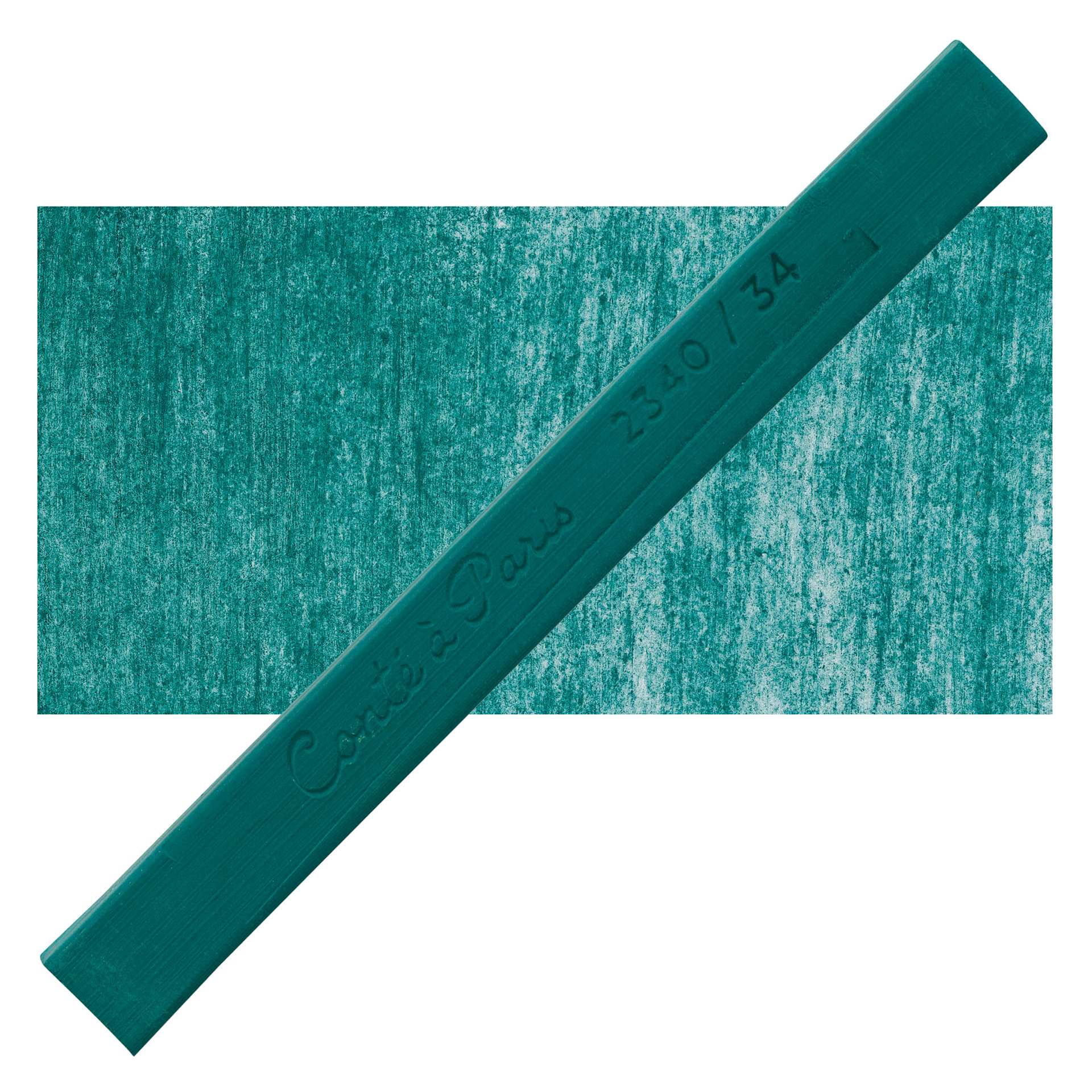 Conté à Paris Colour Pastel Carré - Viridian Hue 34, Single Carré and swatch
