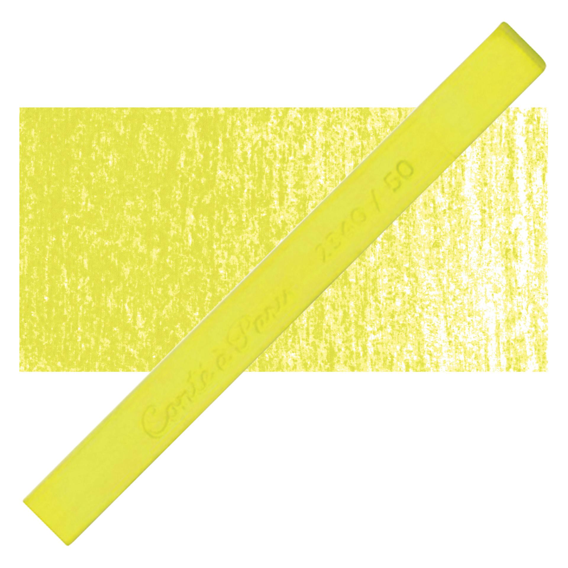 Conté à Paris Colour Pastel Carré - Lime Green 50, Single Carré and swatch