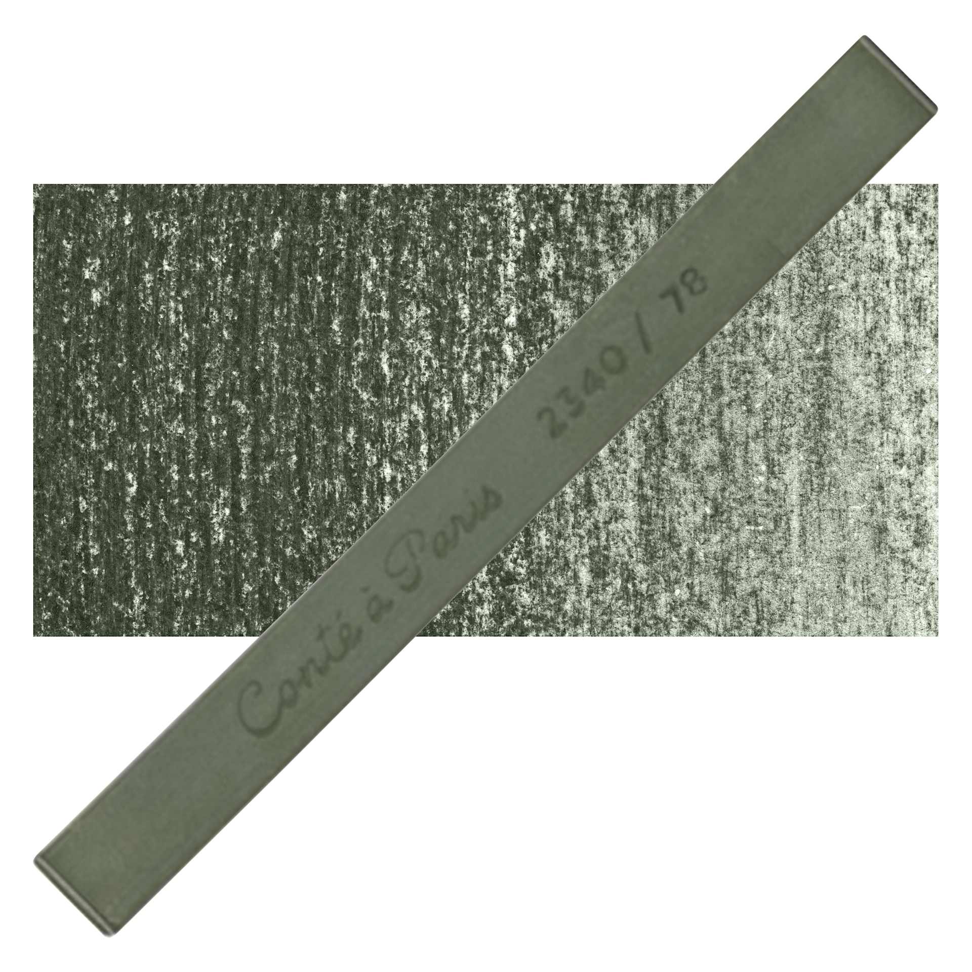 Conté à Paris Colour Pastel Carré - Dark Grey Green 78, Single Carré and swatch