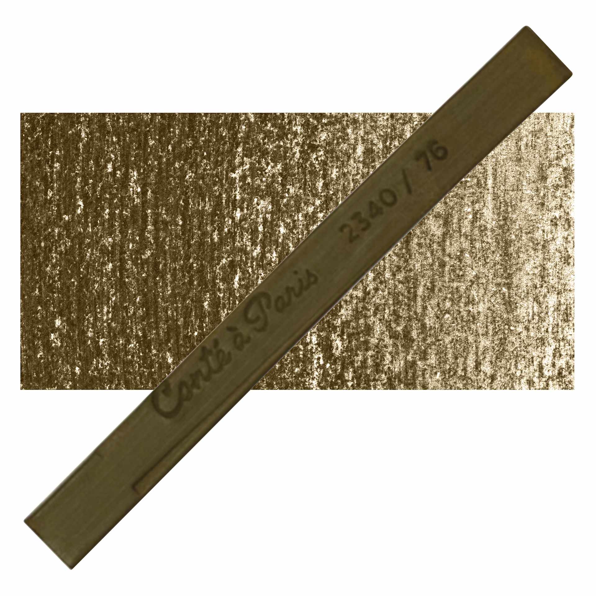 Conté à Paris Colour Pastel Carré - Leaf Green 76, Single Carré and swatch