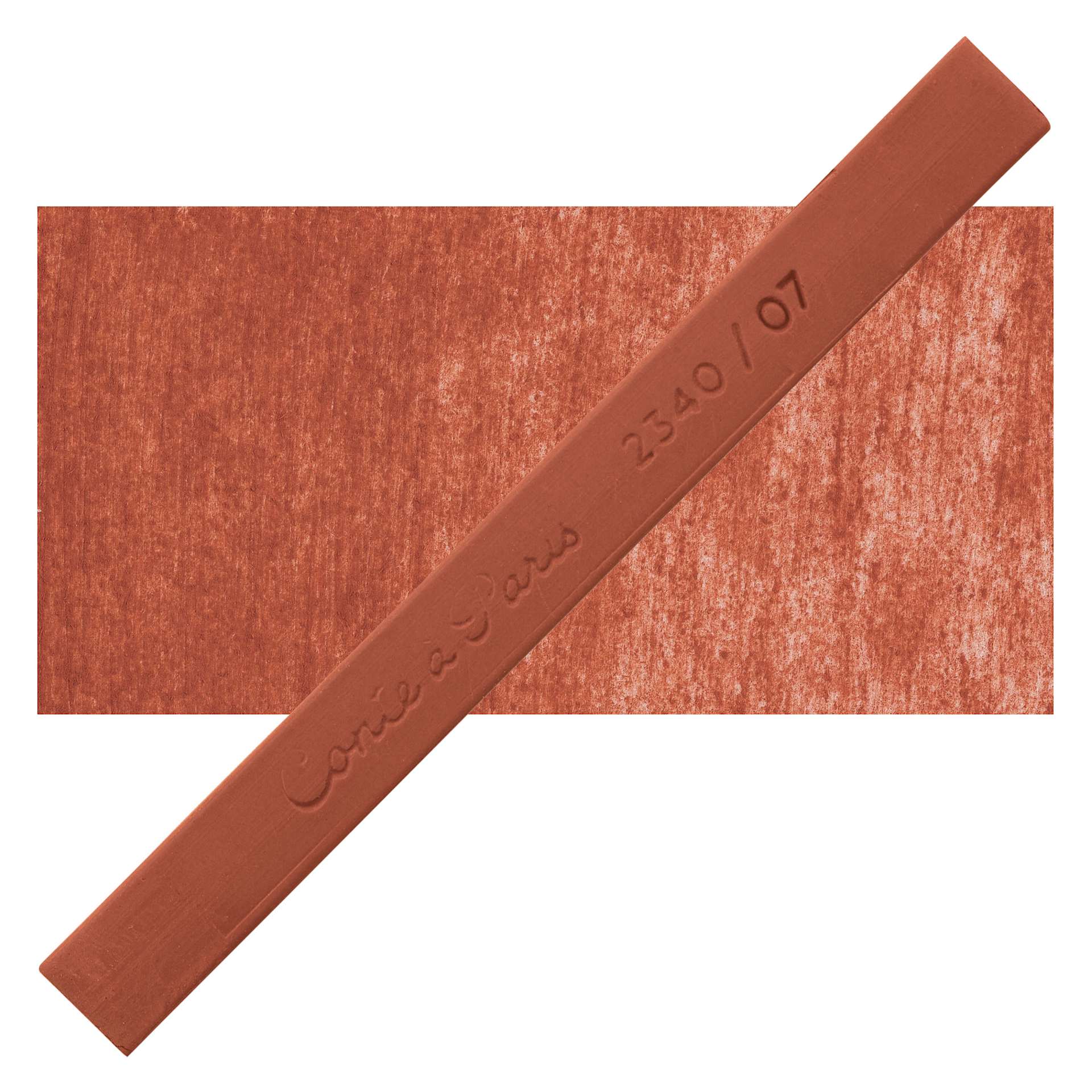 Conté à Paris Colour Pastel Carré - Red Brown 07, Single Carré and swatch