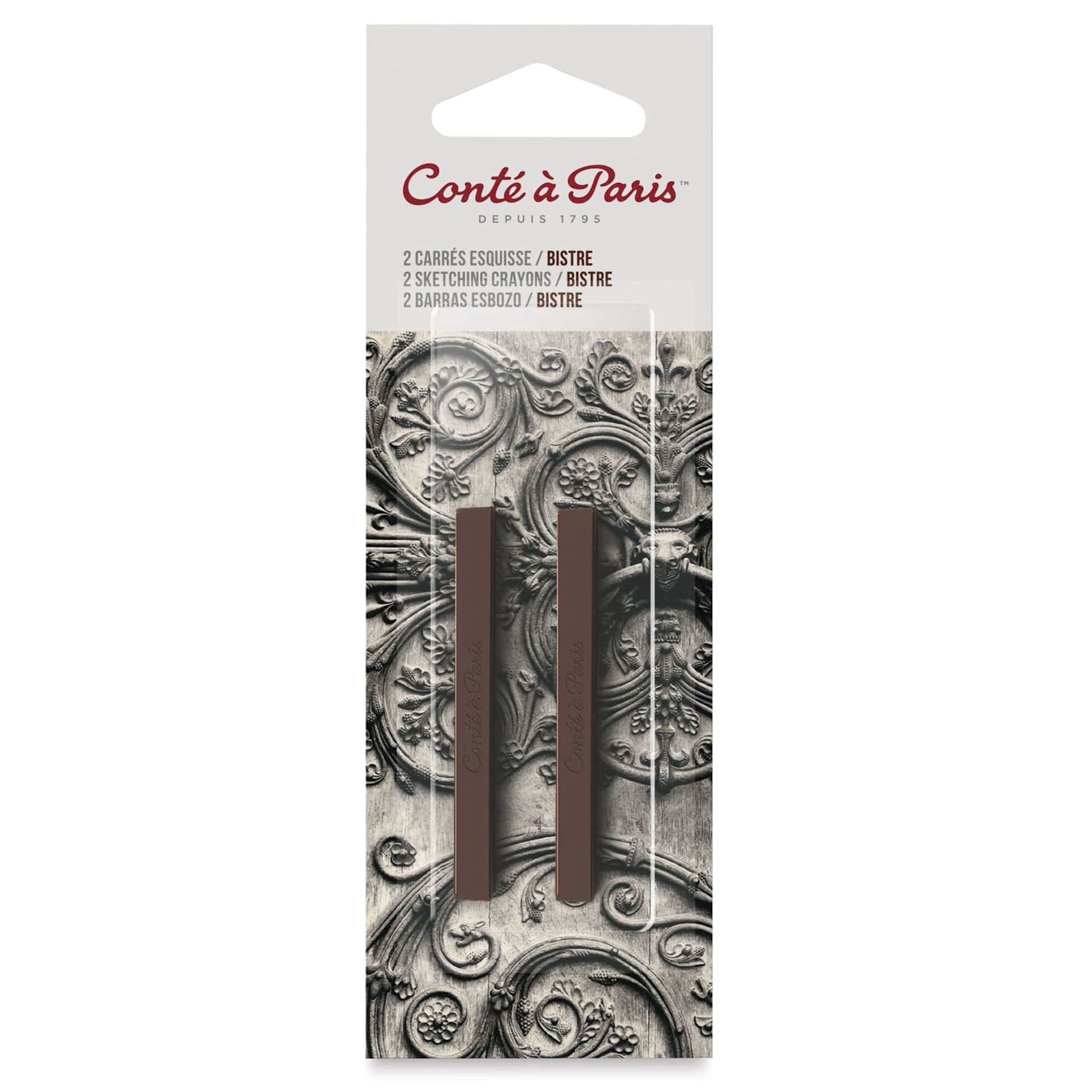 Conté à Paris Sketching Pastel Carrés - Bistre, Pkg of 2